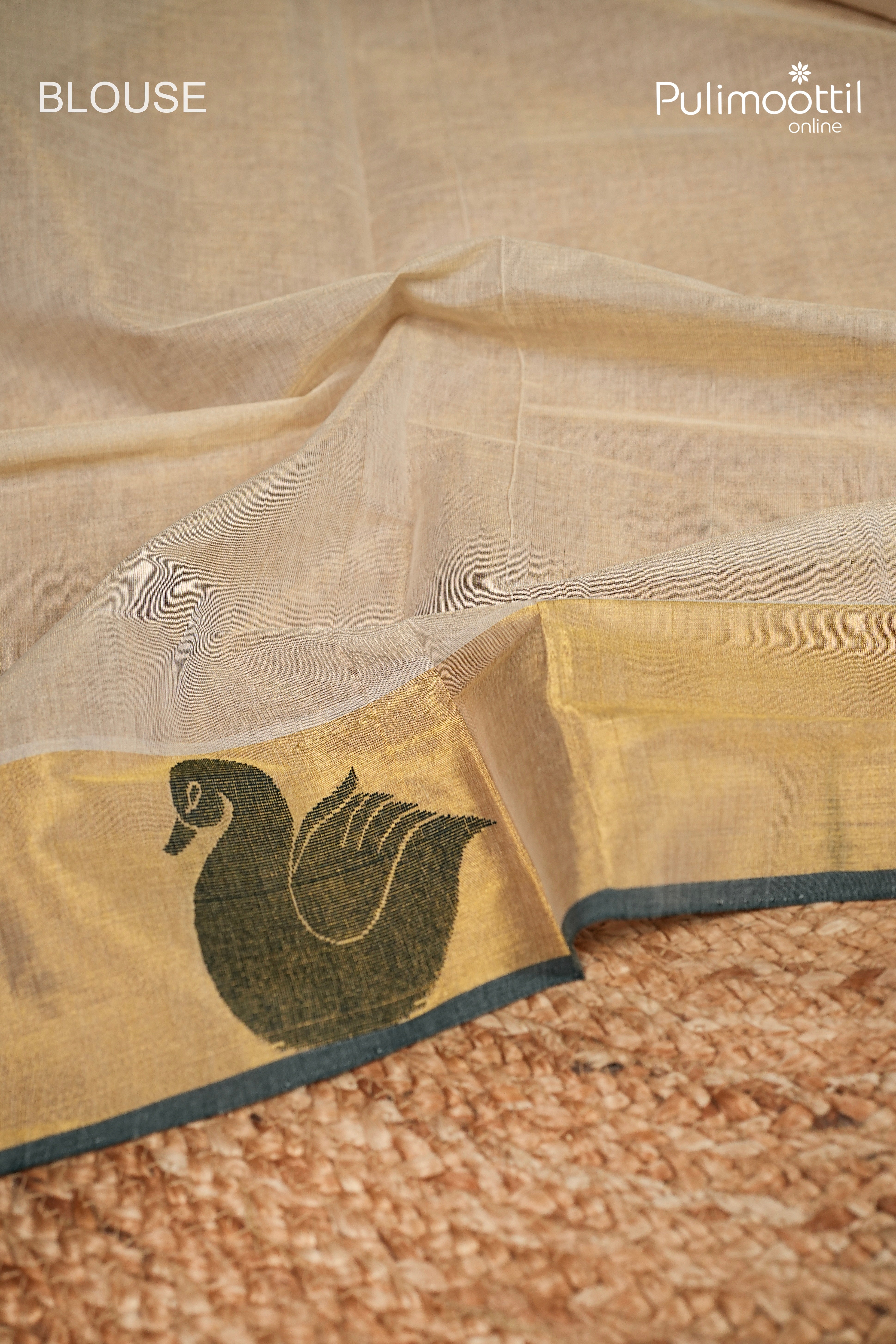 Kerala Traditional Golden Tissue Handloom Set Saree