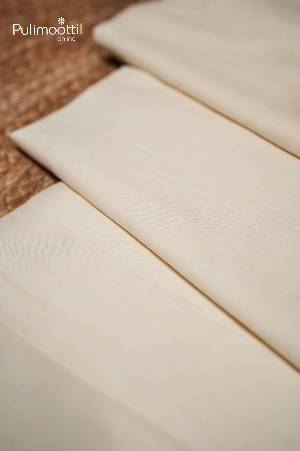 Cream Colour Mul Cotton Saree