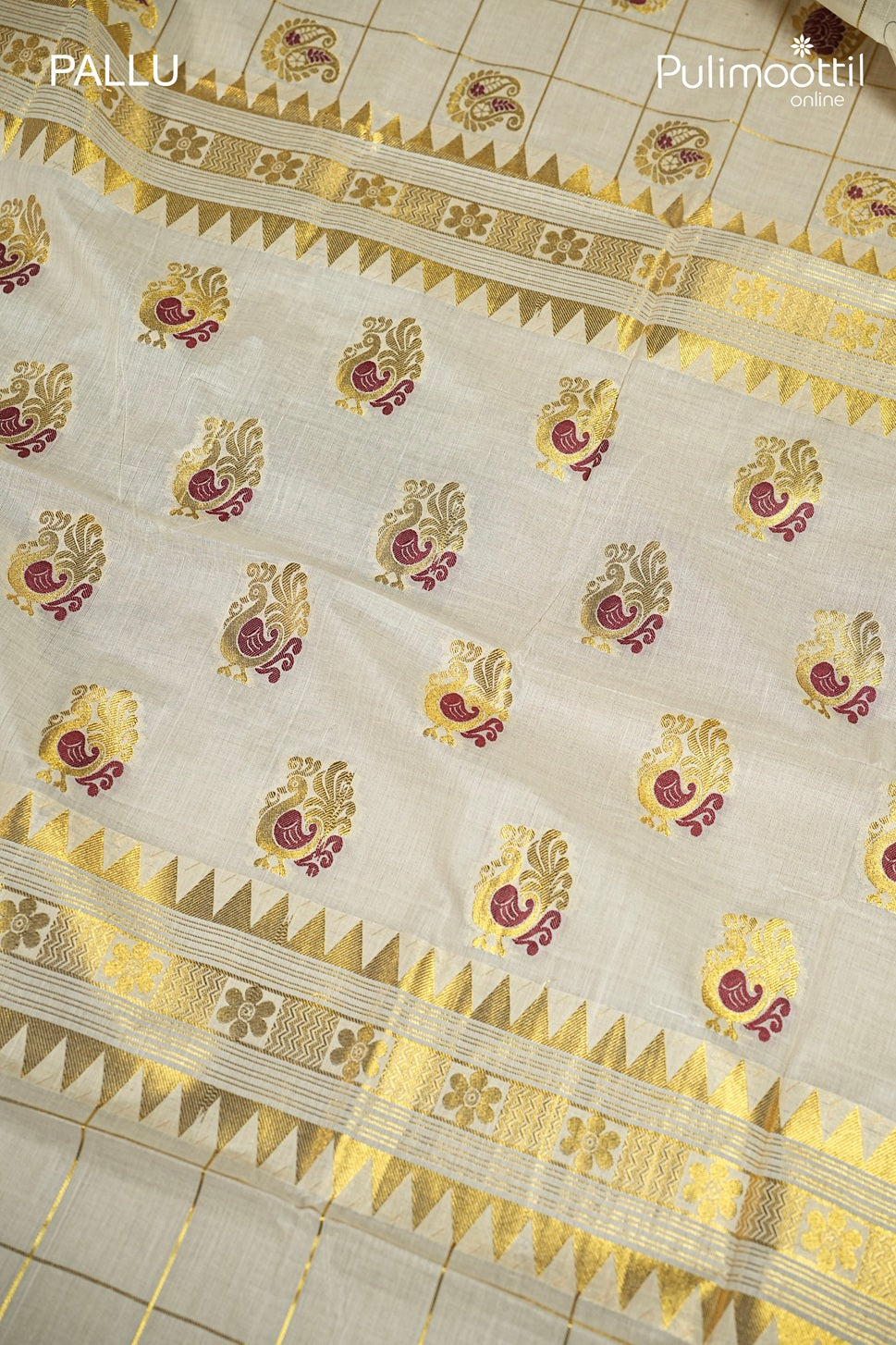 Off White Colour Kerala Traditional Set Saree