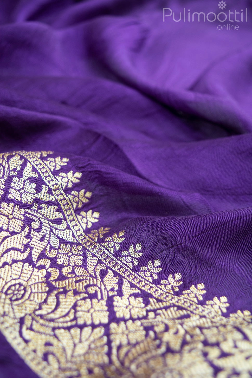 Purple Colour Banarasi Bandhini Saree.