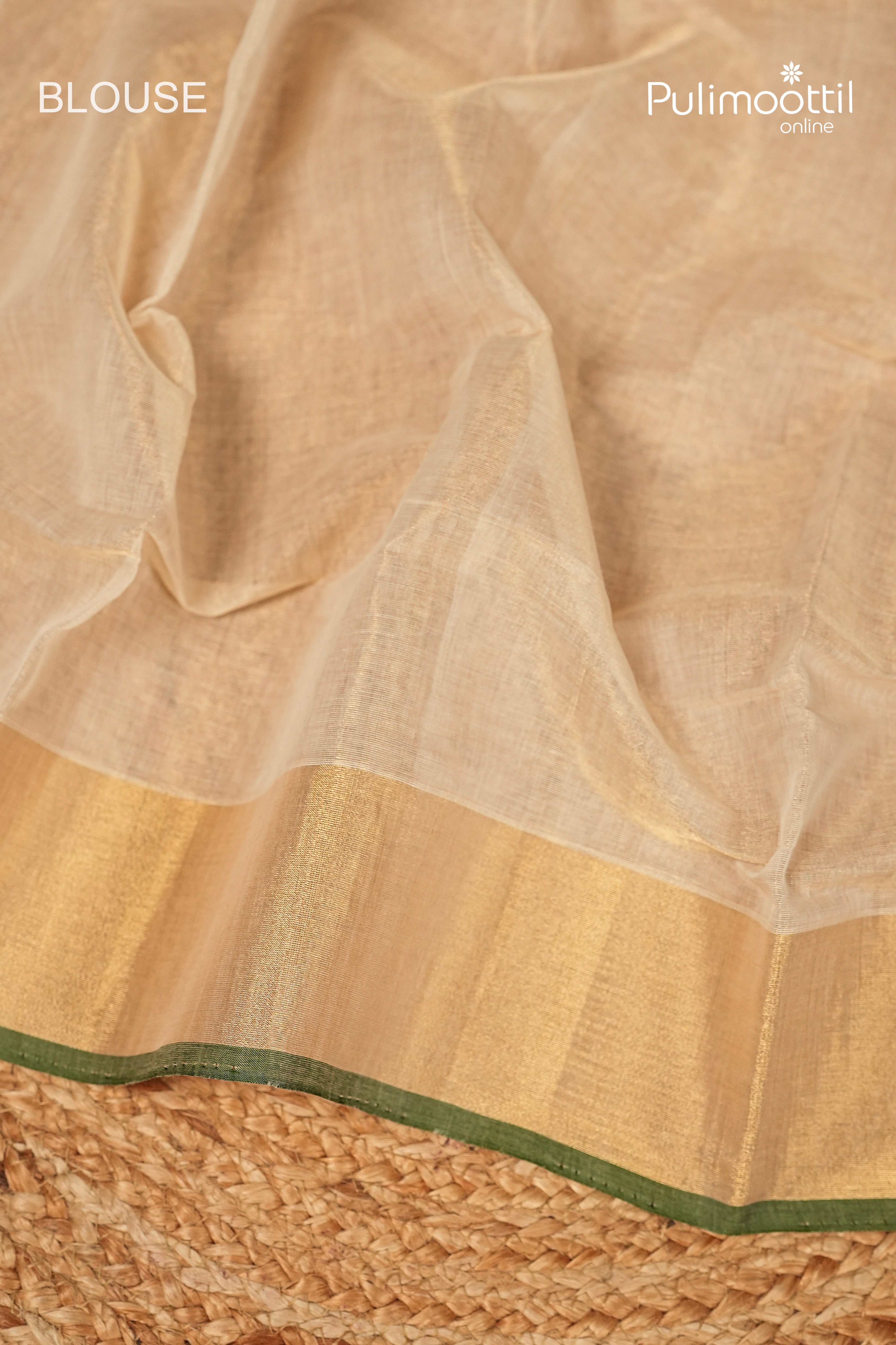 Kerala Traditional Golden Tissue Handloom Set Saree