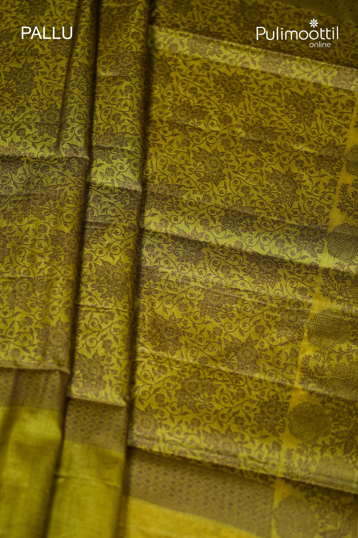 Olive Green Colour Tussar Silk Saree