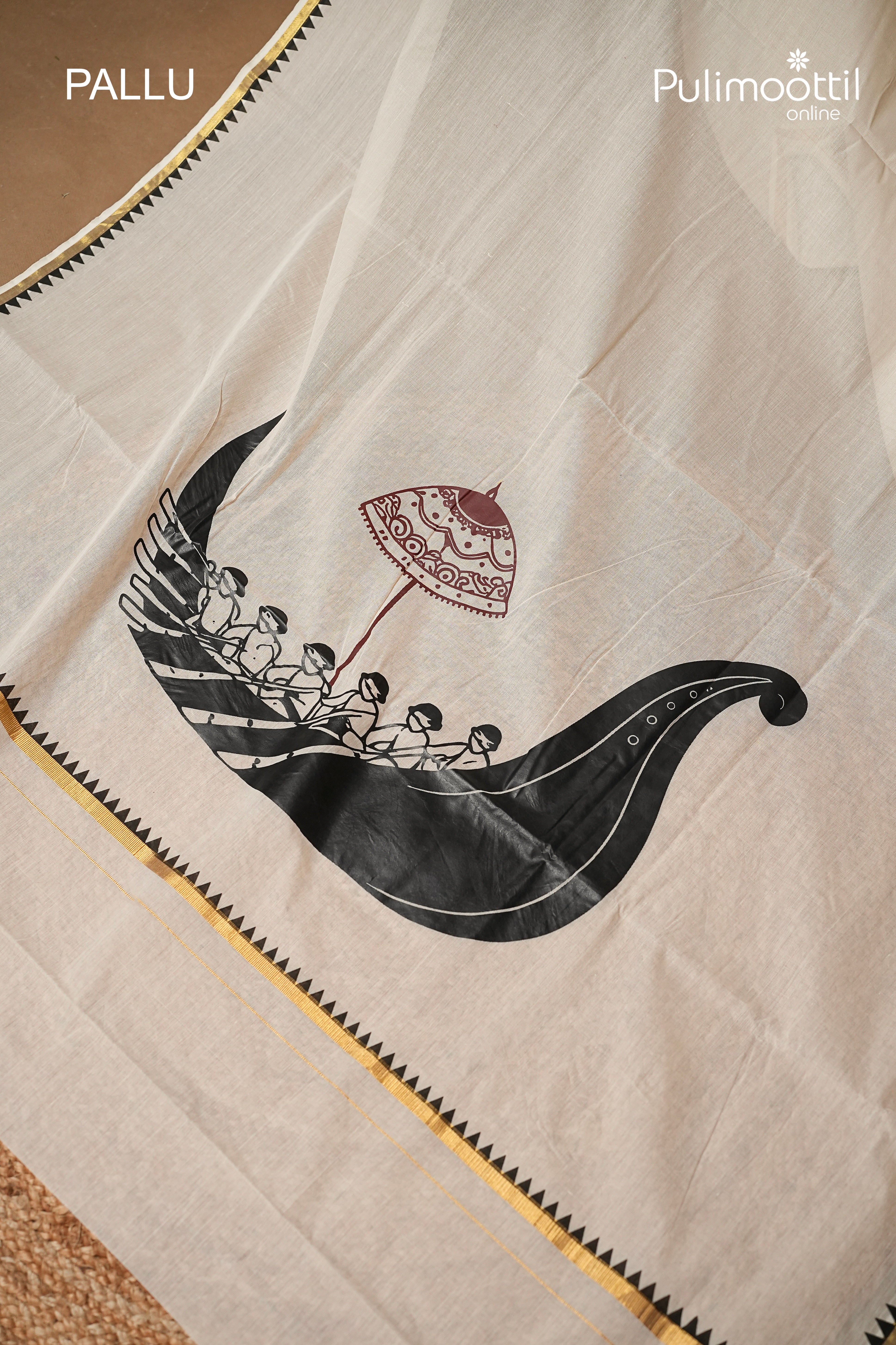 OffWhite Colour Kerala Traditional Cotton Set Saree