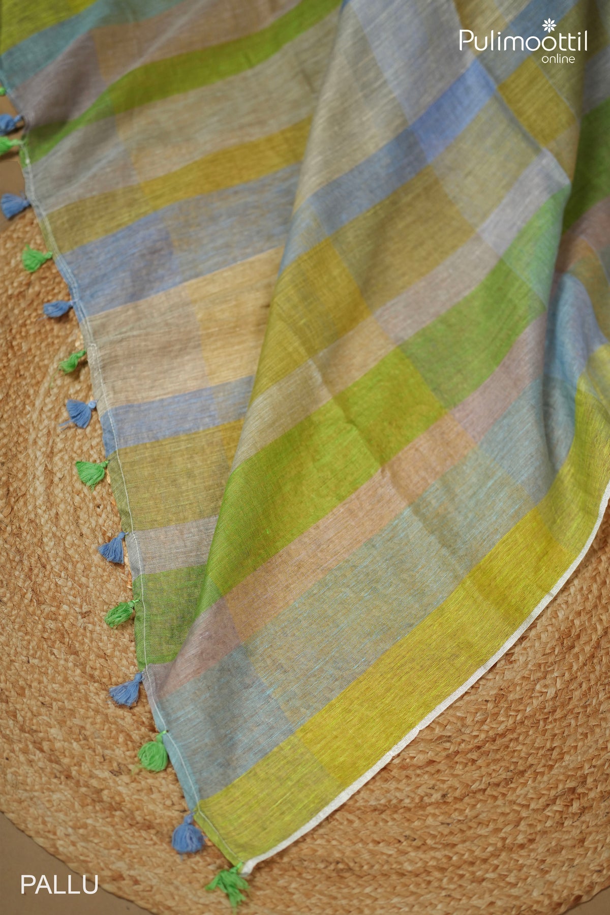 Multicolour Linen Saree