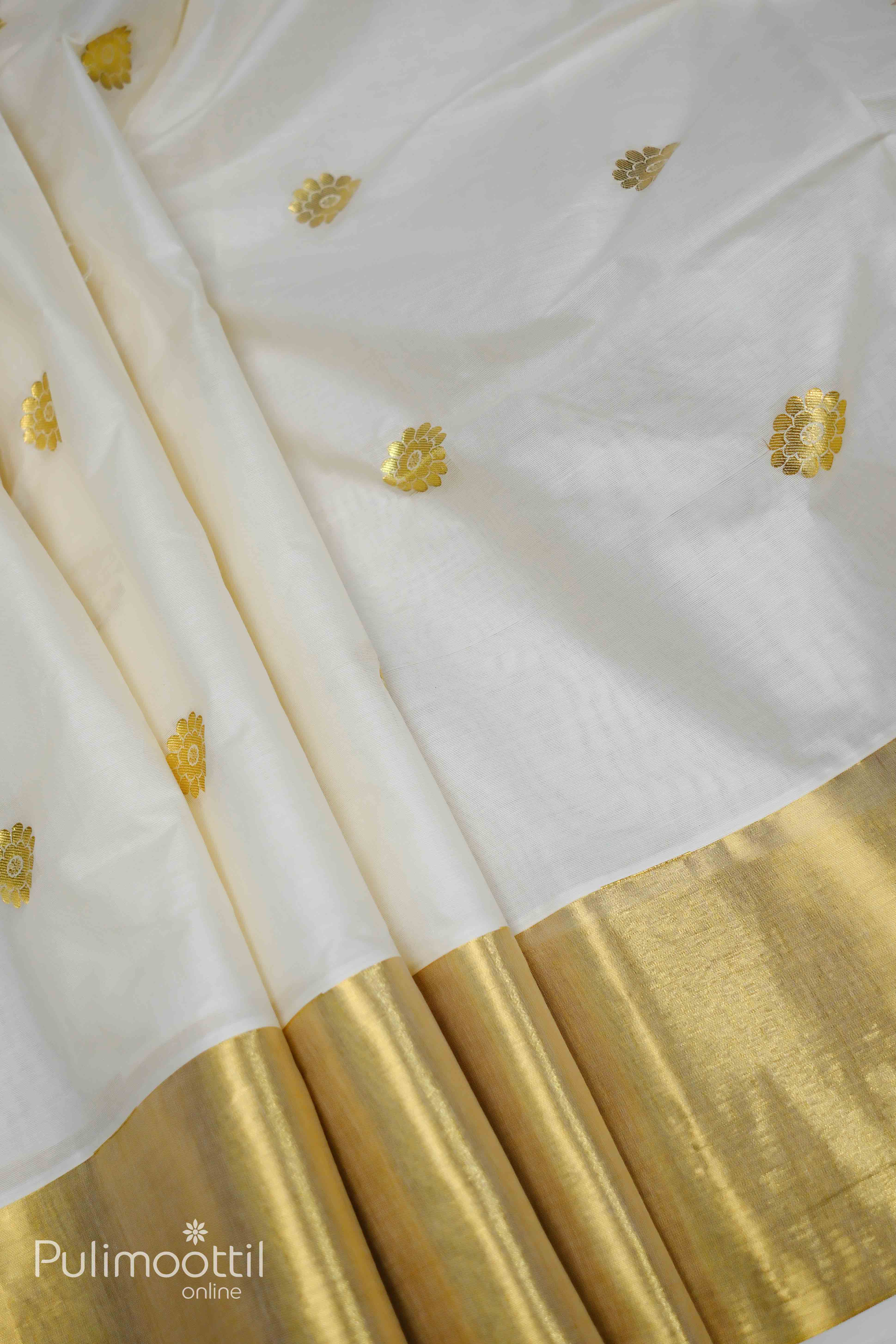 Pure Cotton Kerala Kasavu Onam Saree