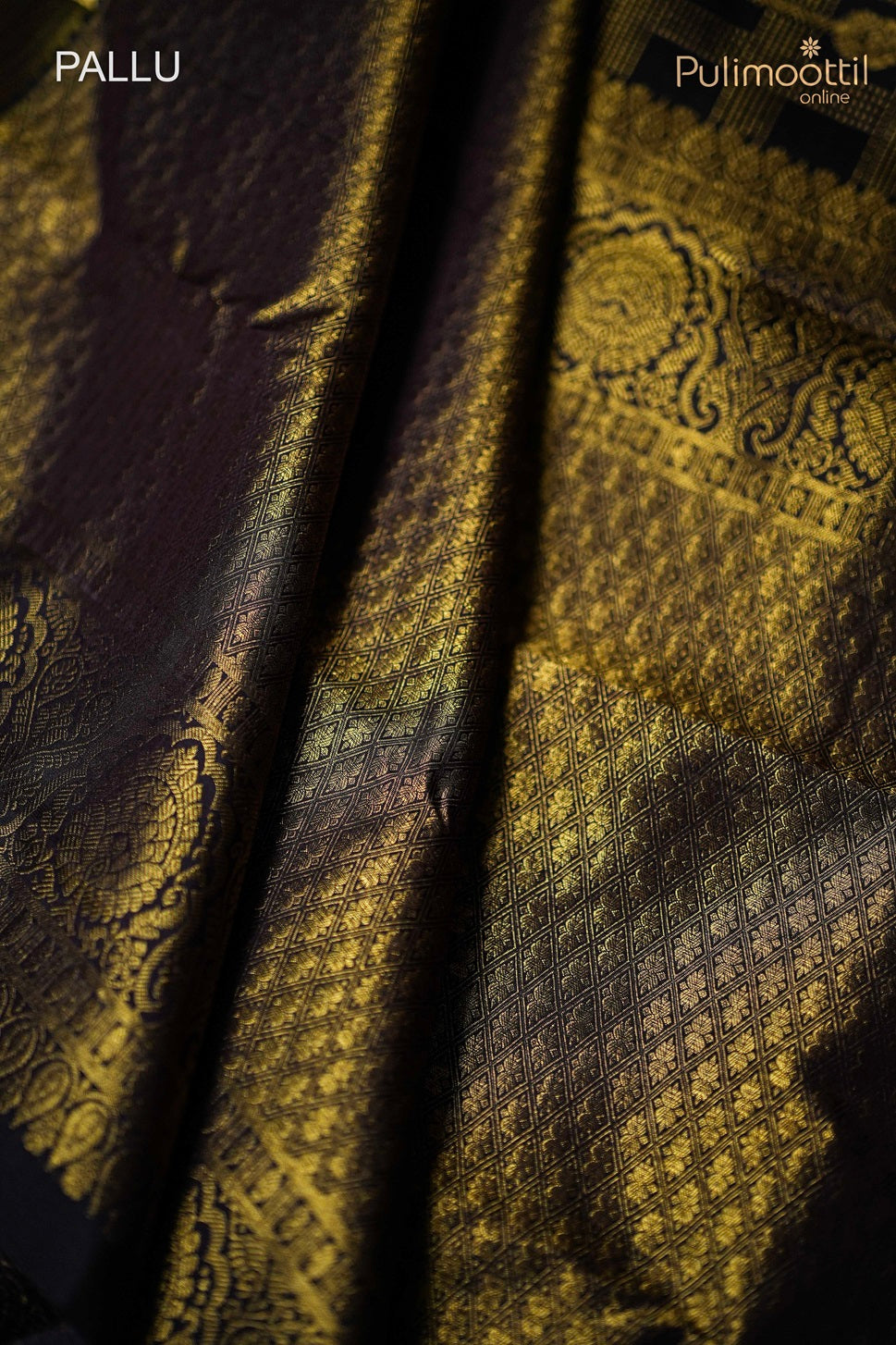 Dark Purple Colour Kanchipuram Designer Saree