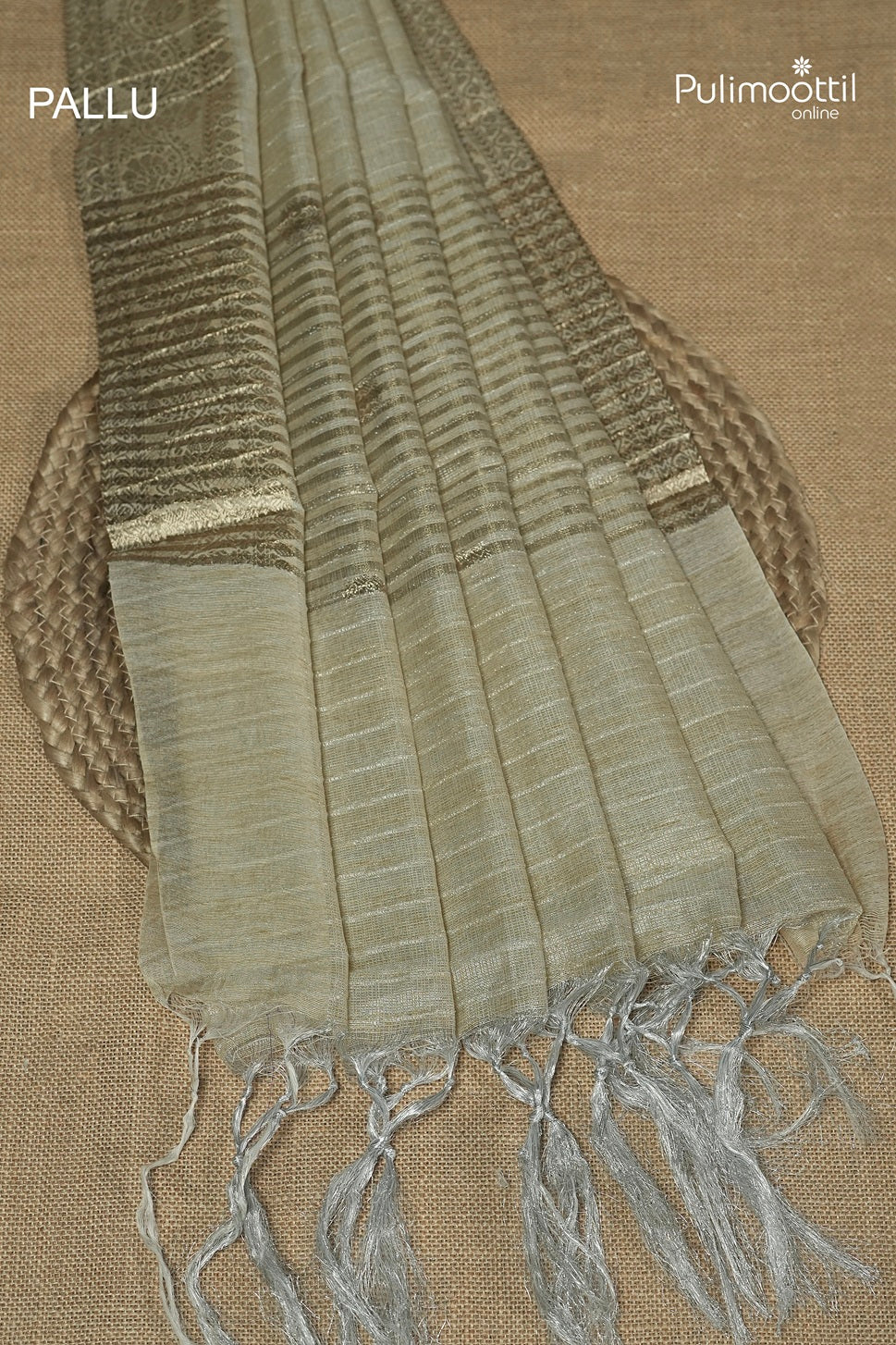 Cream Colour Semi Tissue Saree