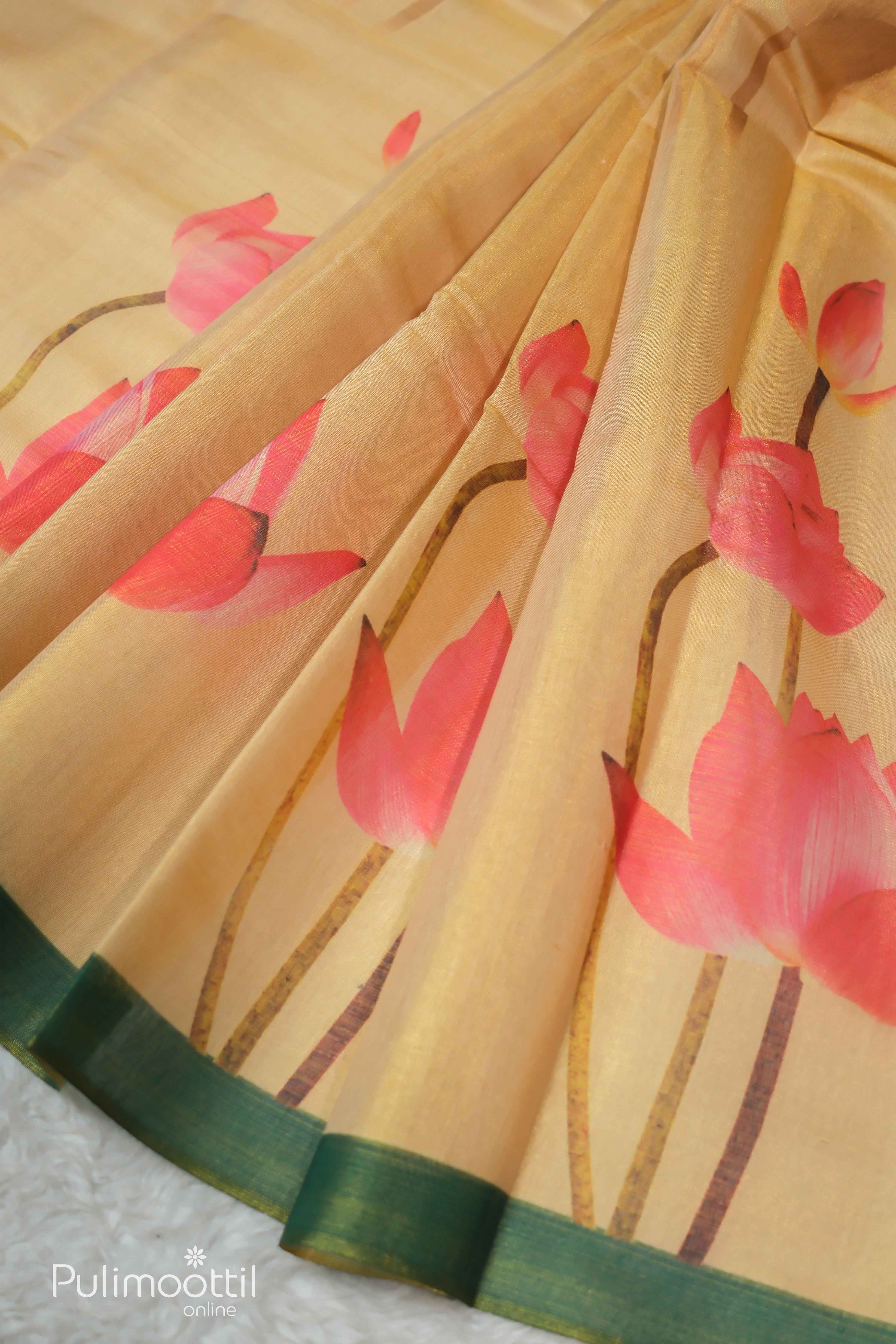 Golden Tissue Onam Kerala Set Saree