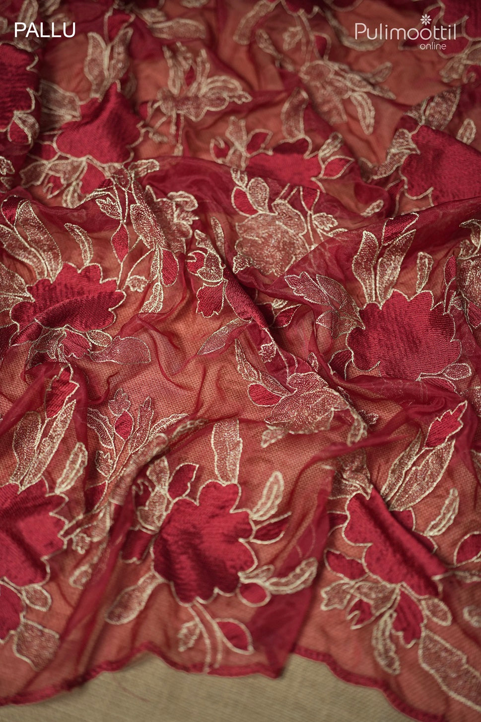 Red Colour Organza Fancy Saree