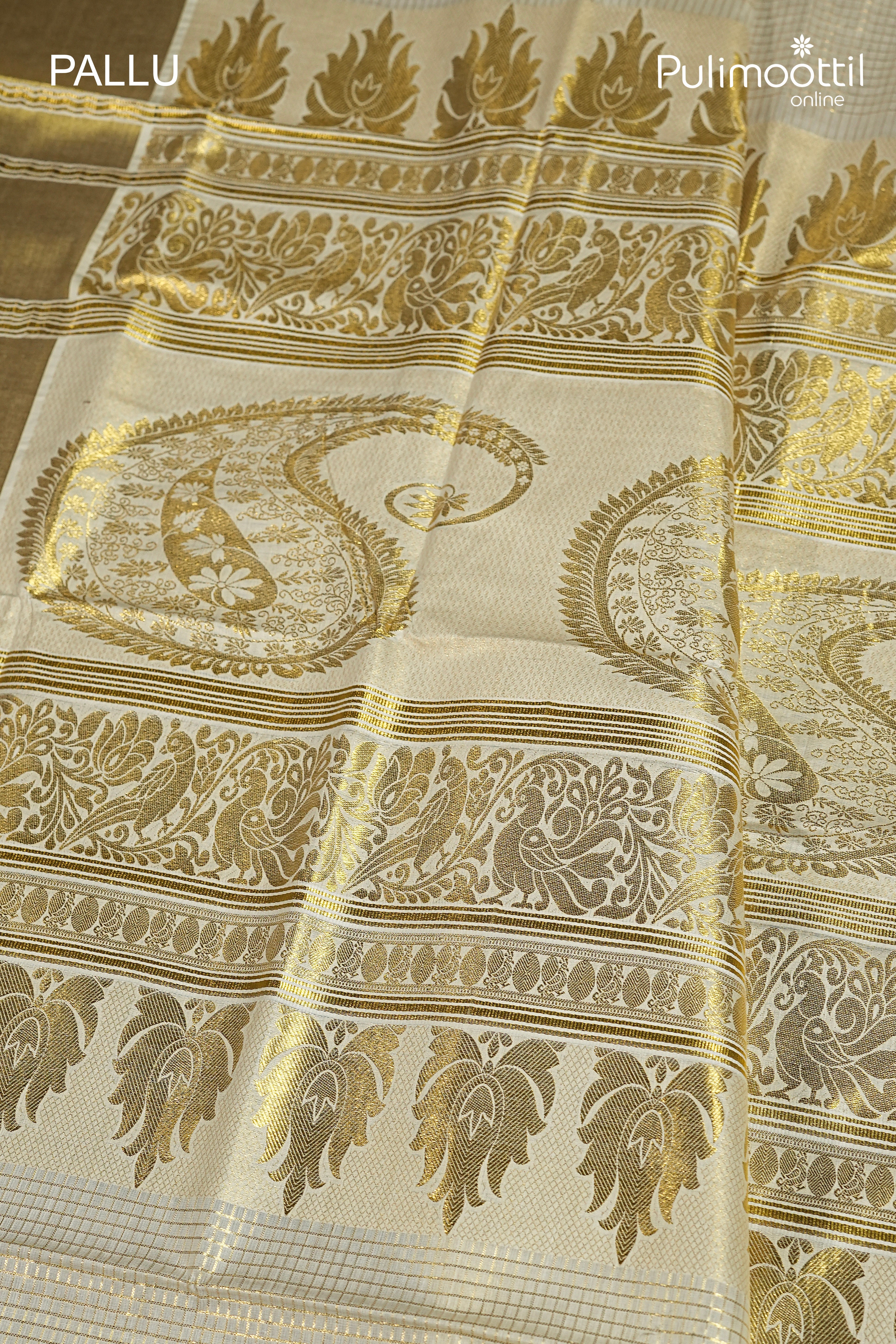 Off White Colour Kerala Traditional Set Saree