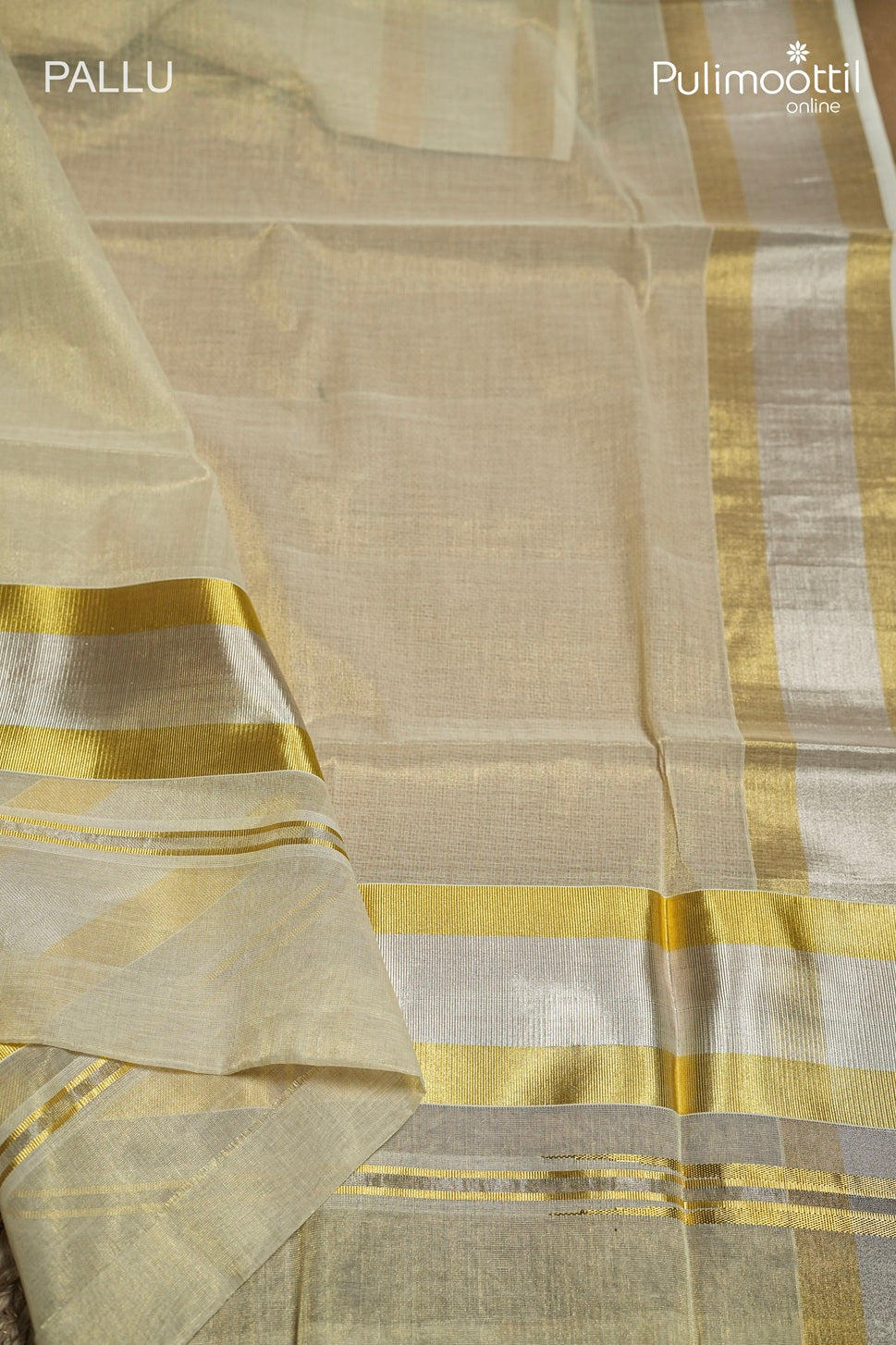 Kerala Traditional Golden Tissue Handloom Saree