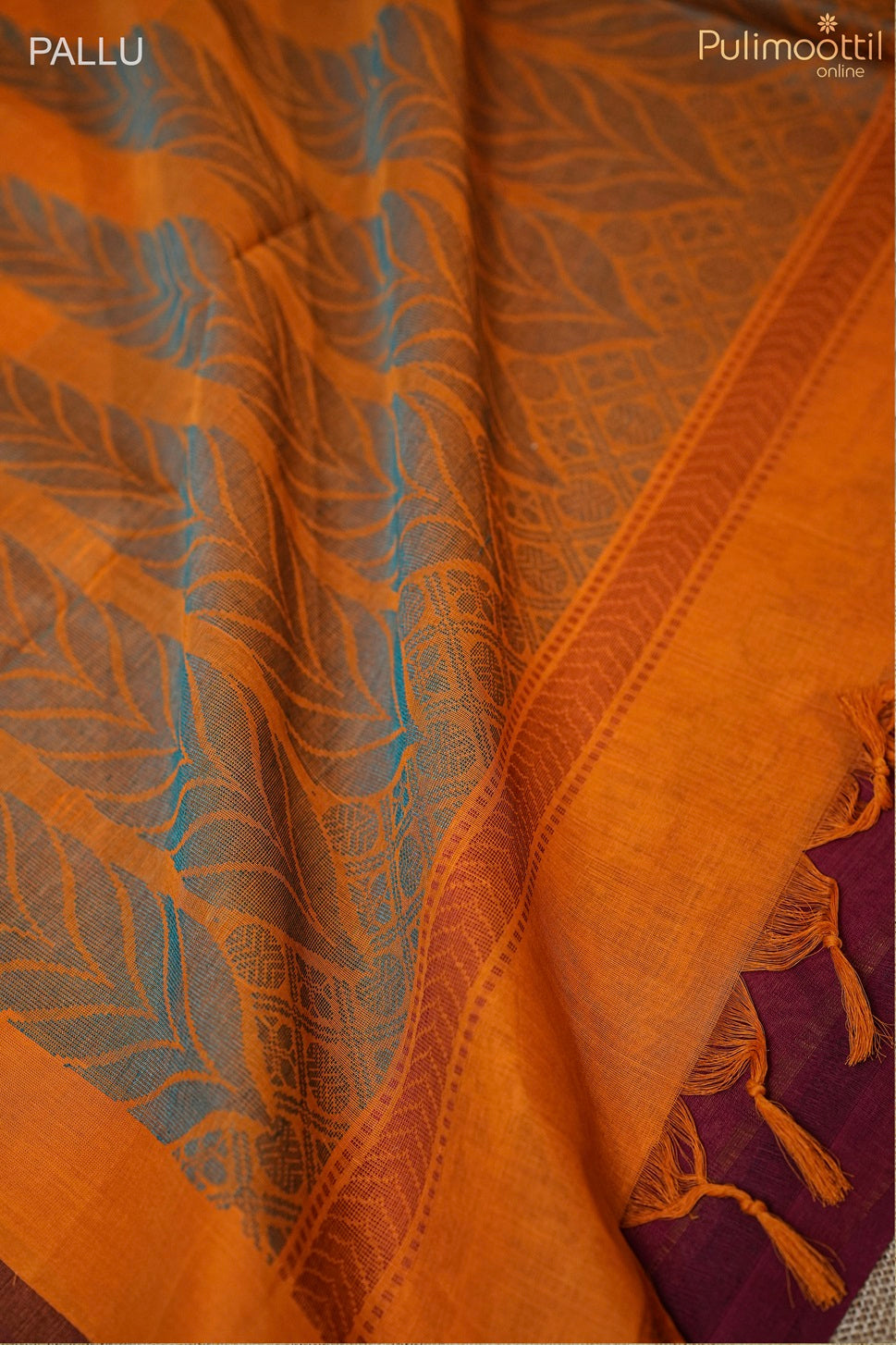 Dark Pink Colour Handloom Cotton Saree.