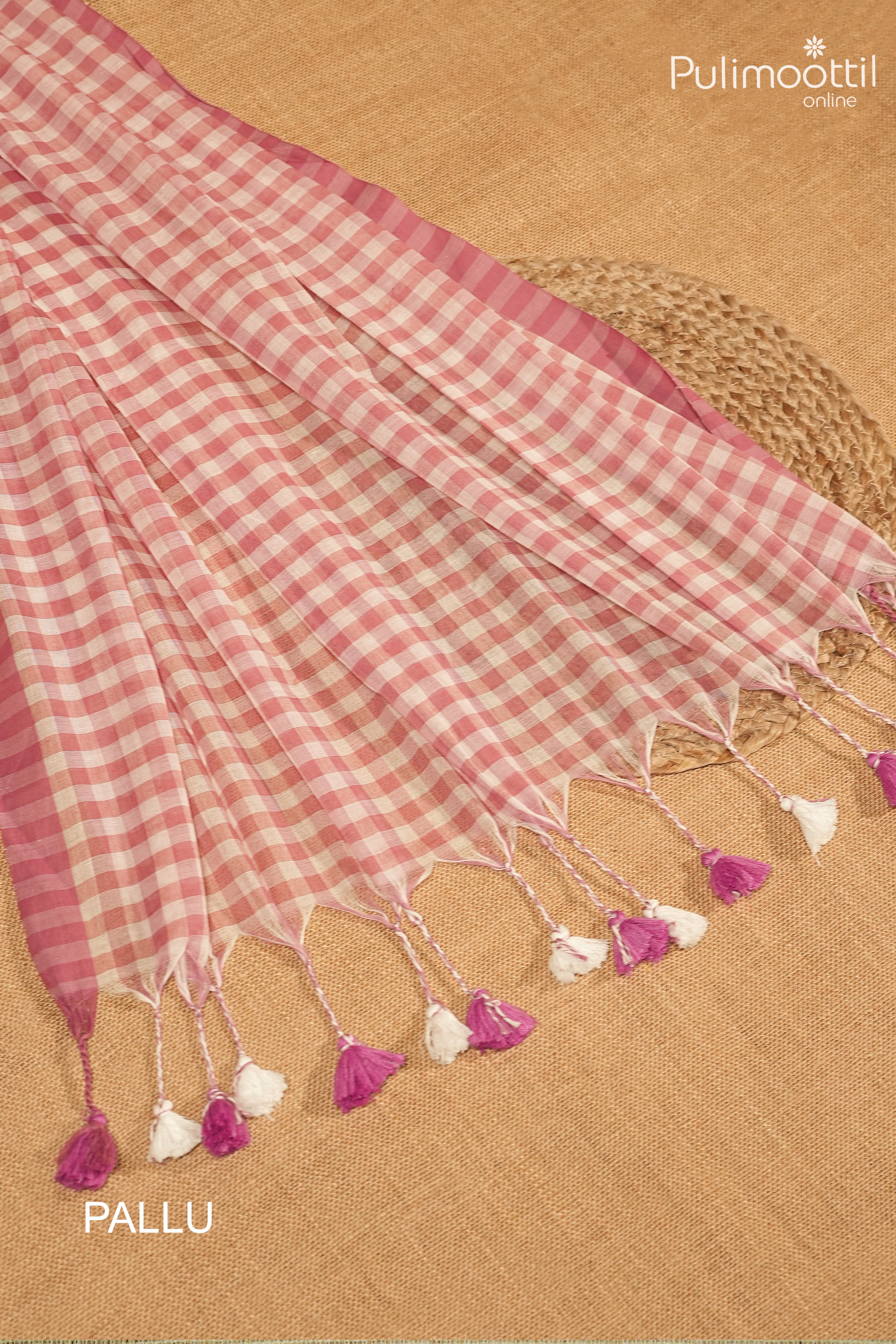 Onion Pink Colour Mul cotton Saree