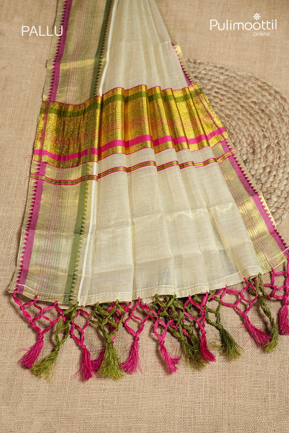 Kerala Traditional Golden Tissue Set Saree