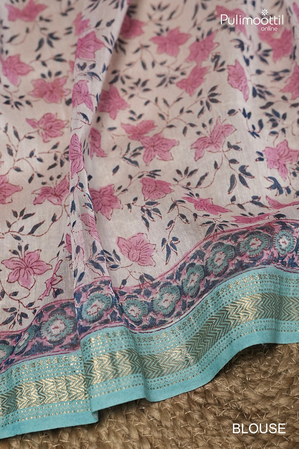 Light Peacock Colour Chanderi Saree