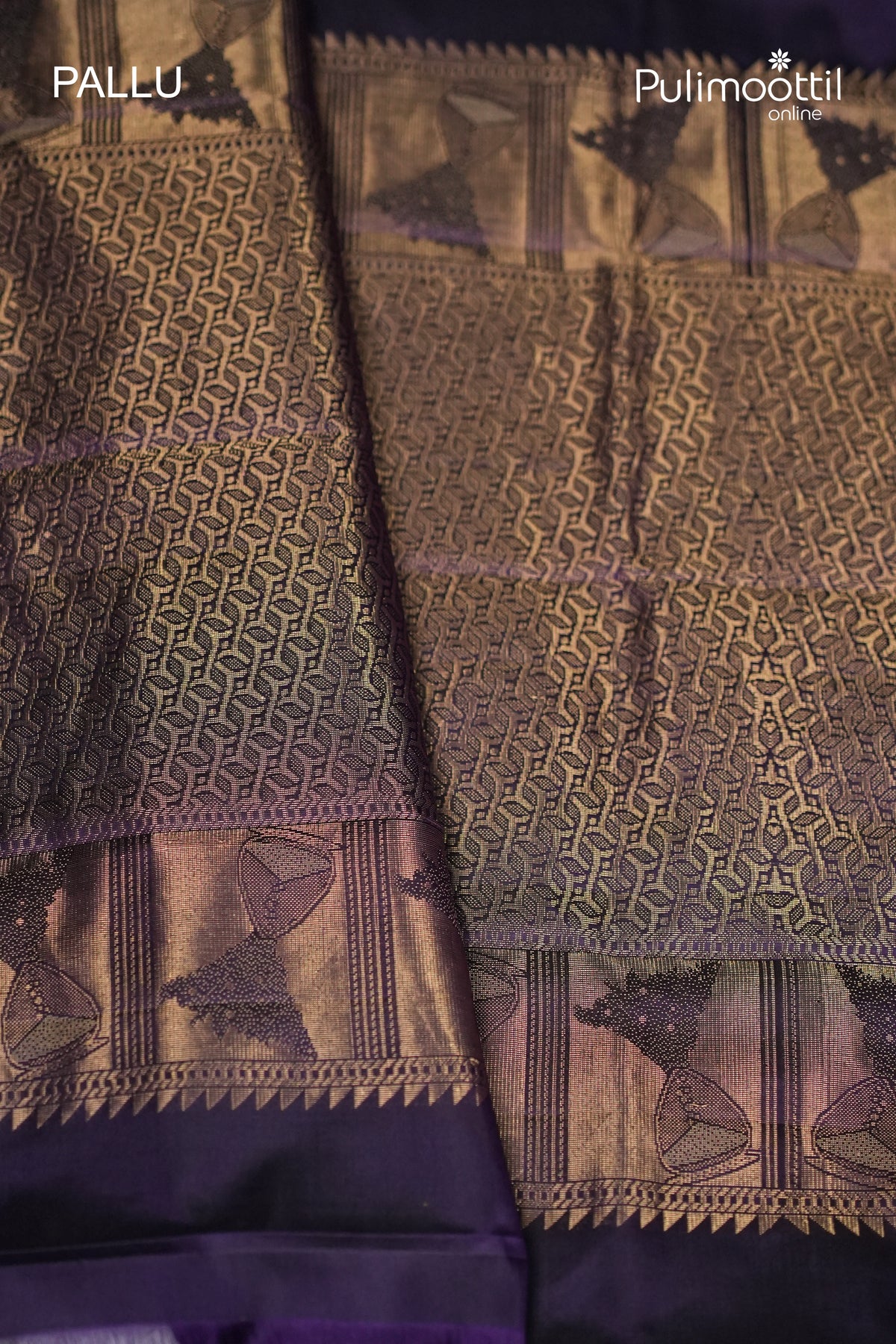 Violet Colour Kanchipuram Soft Silk Saree