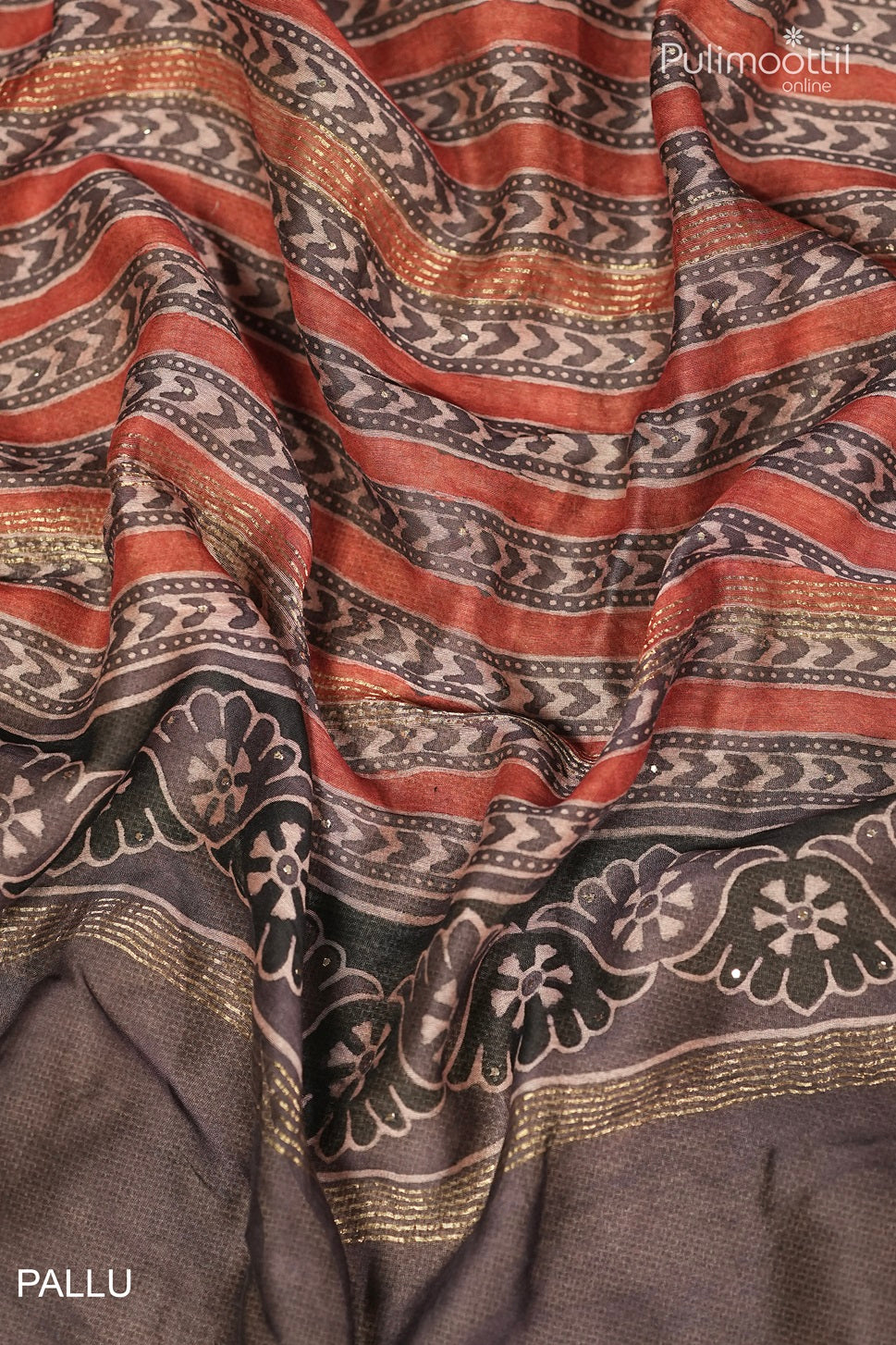 Black Colour Chanderi Silk Saree