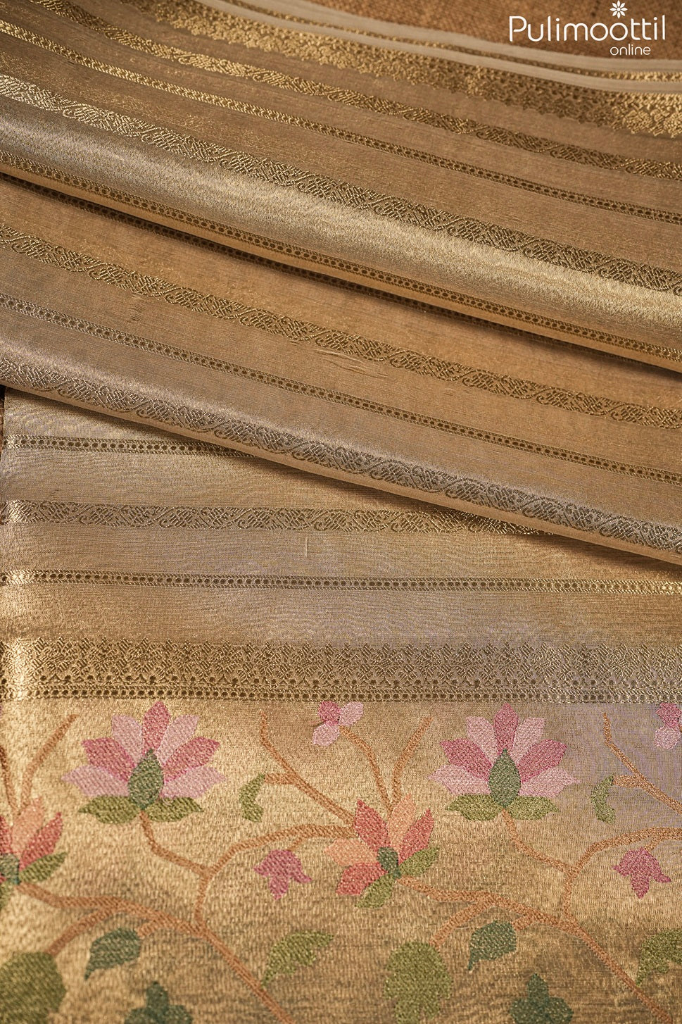 Kerala Traditional Golden Tissue Saree