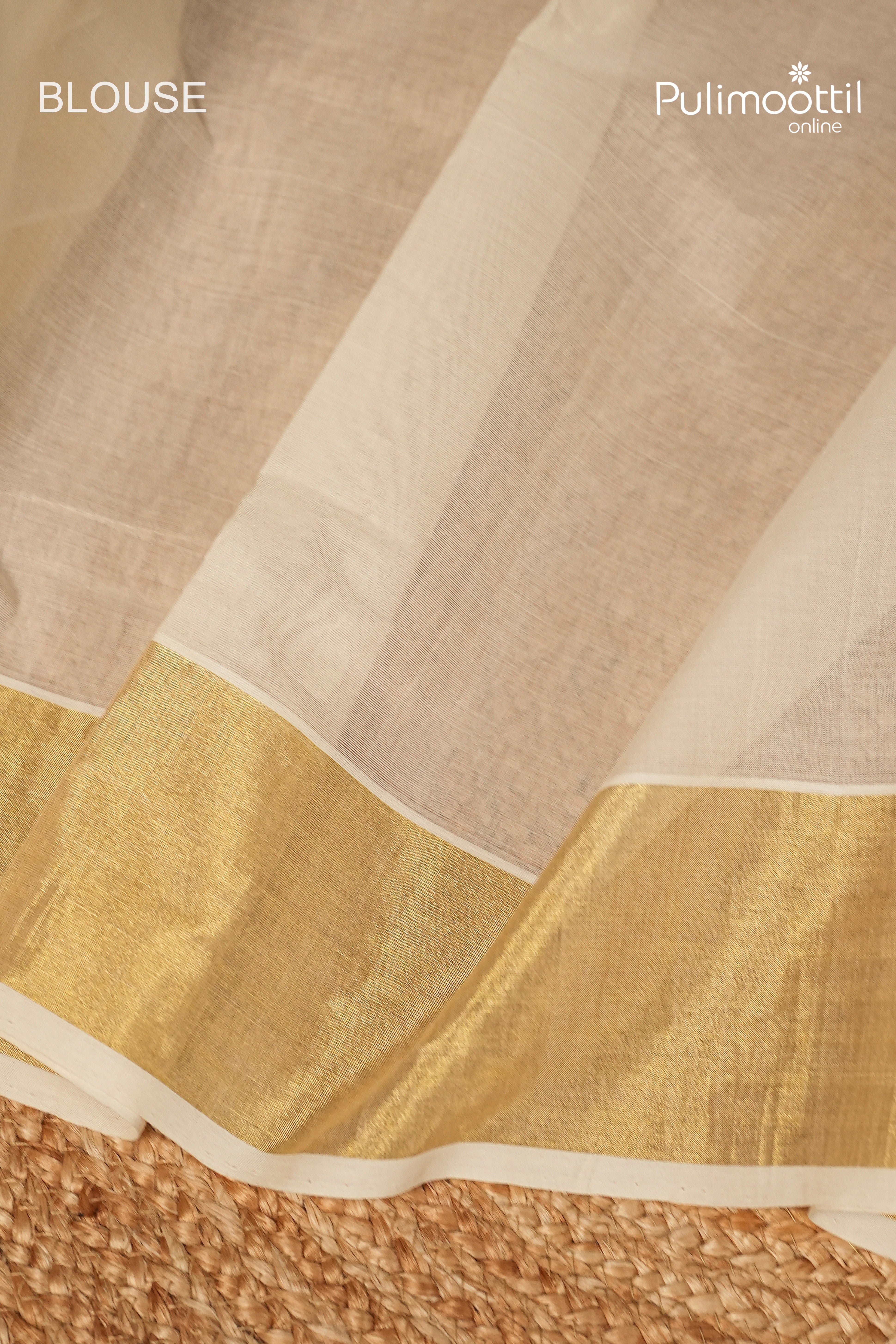 OffWhite Colour Kerala Traditional Handloom Set Saree