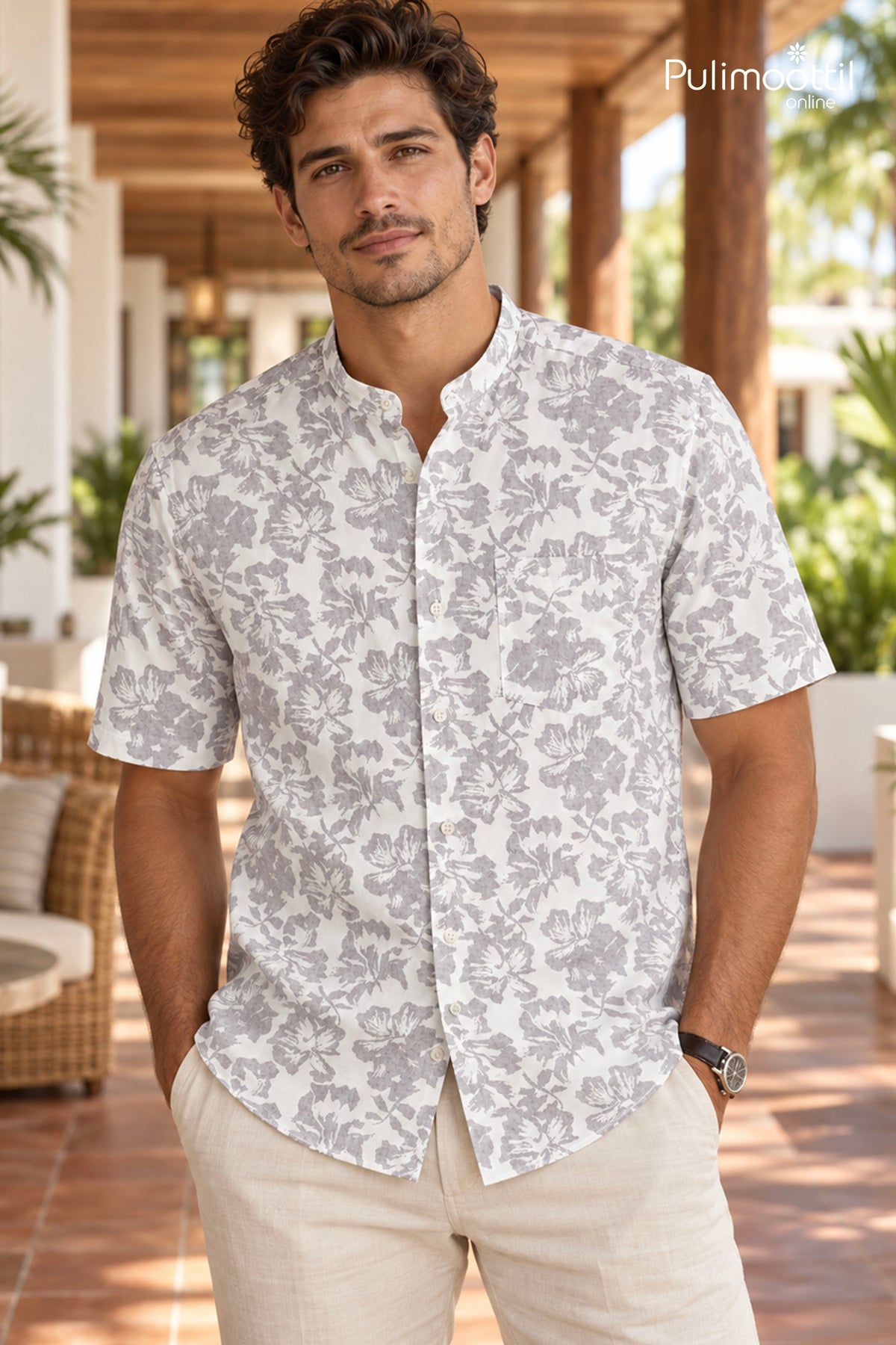 White Color Half Sleeve Mens Shirt