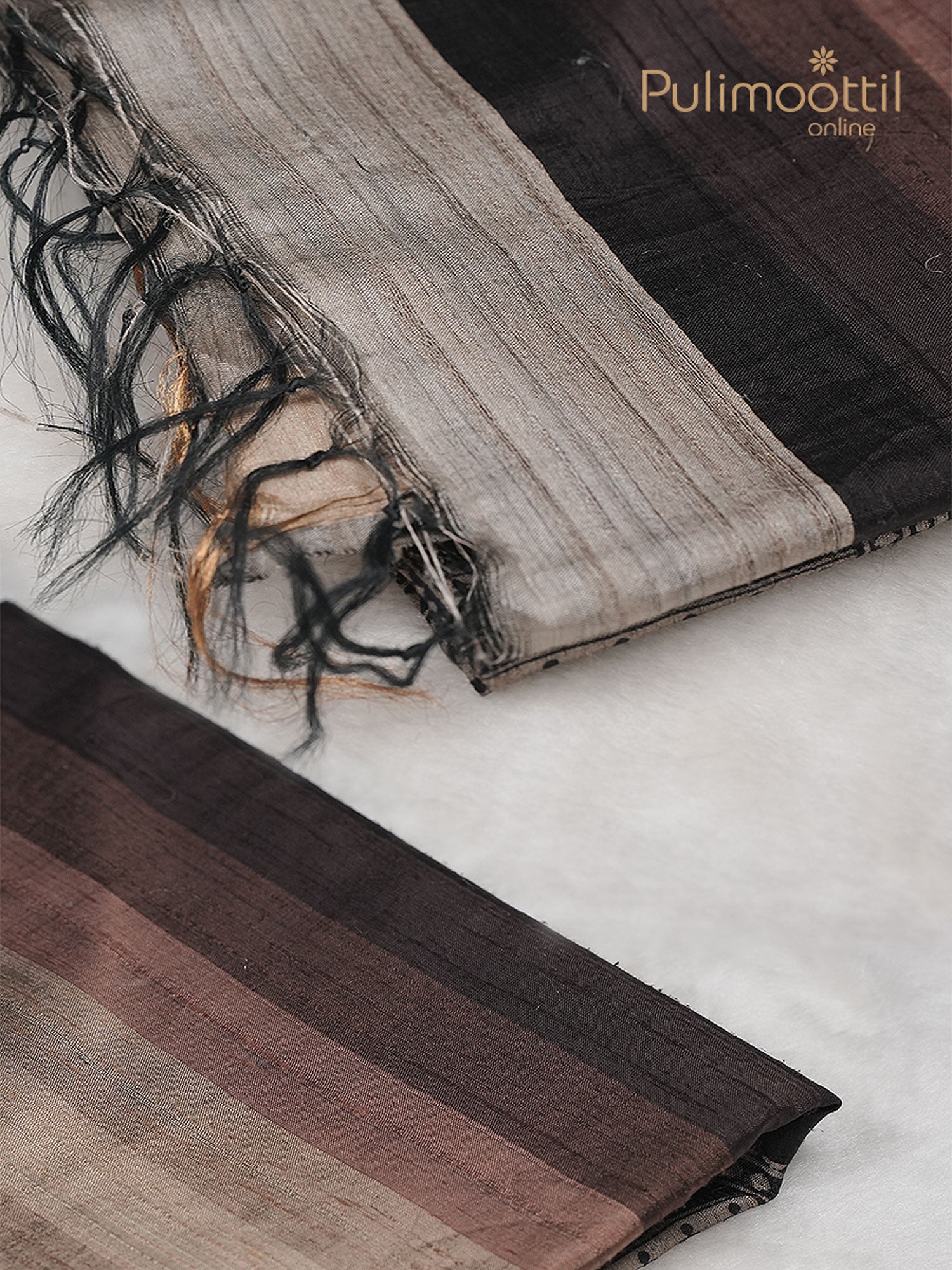 Madhubani printed jute silk saree