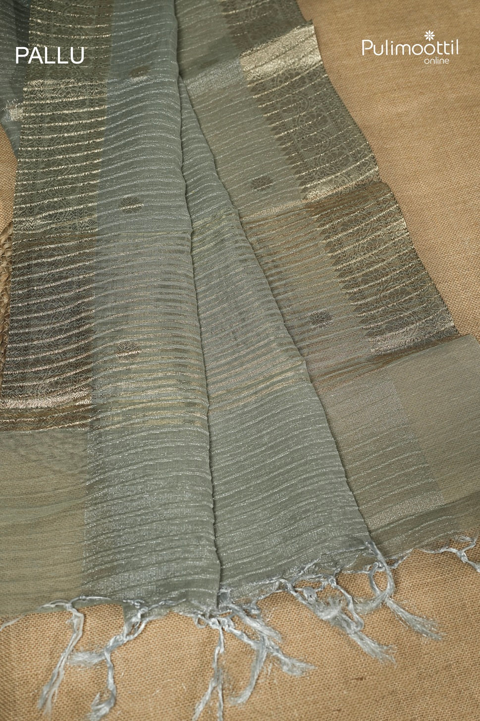 Light Pista Green Colour Semi Tissue Saree