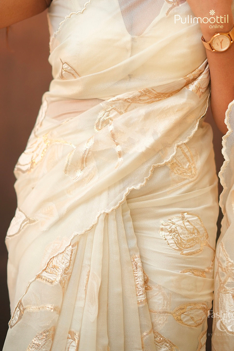 Offwhite Colour Turkish Organza Saree