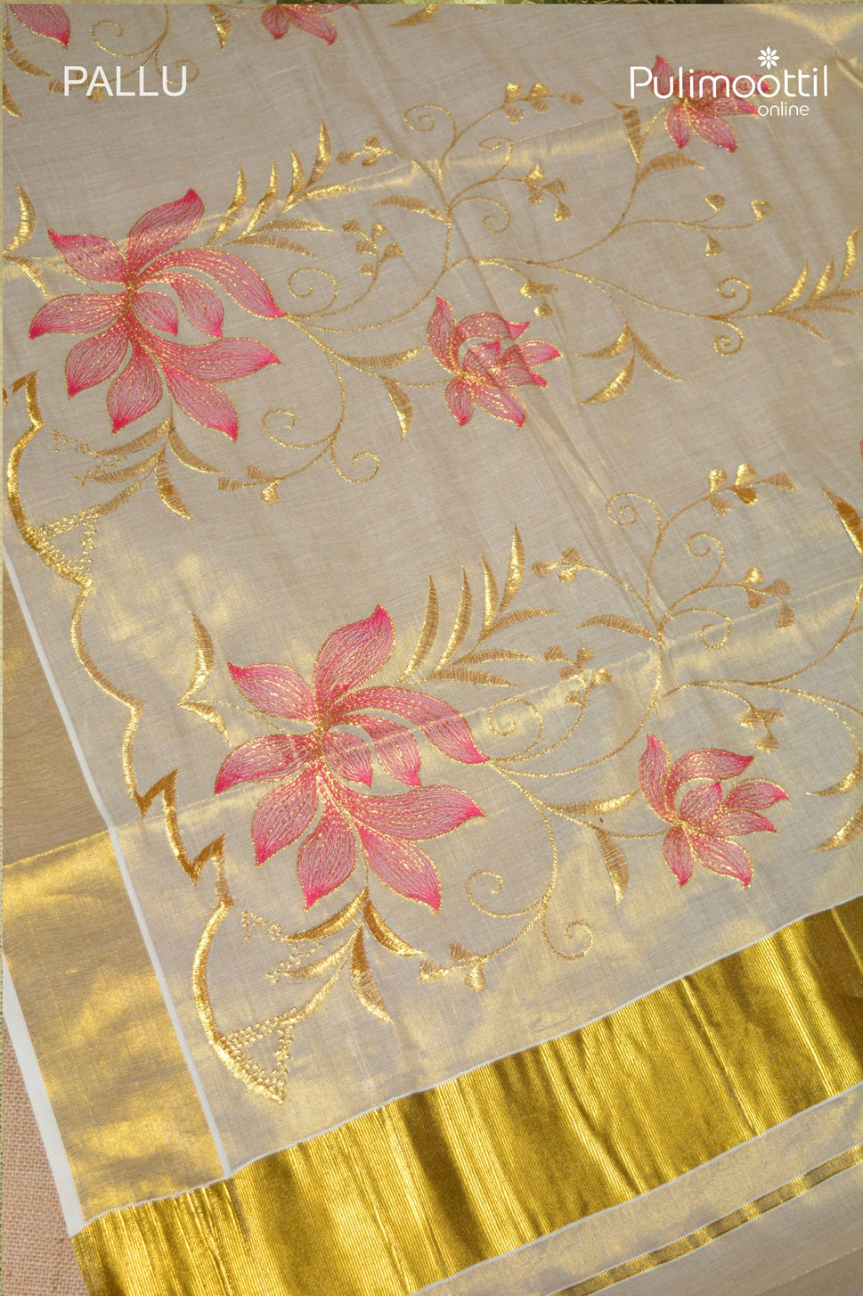 Kerala Traditional Golden Tissue Set Saree