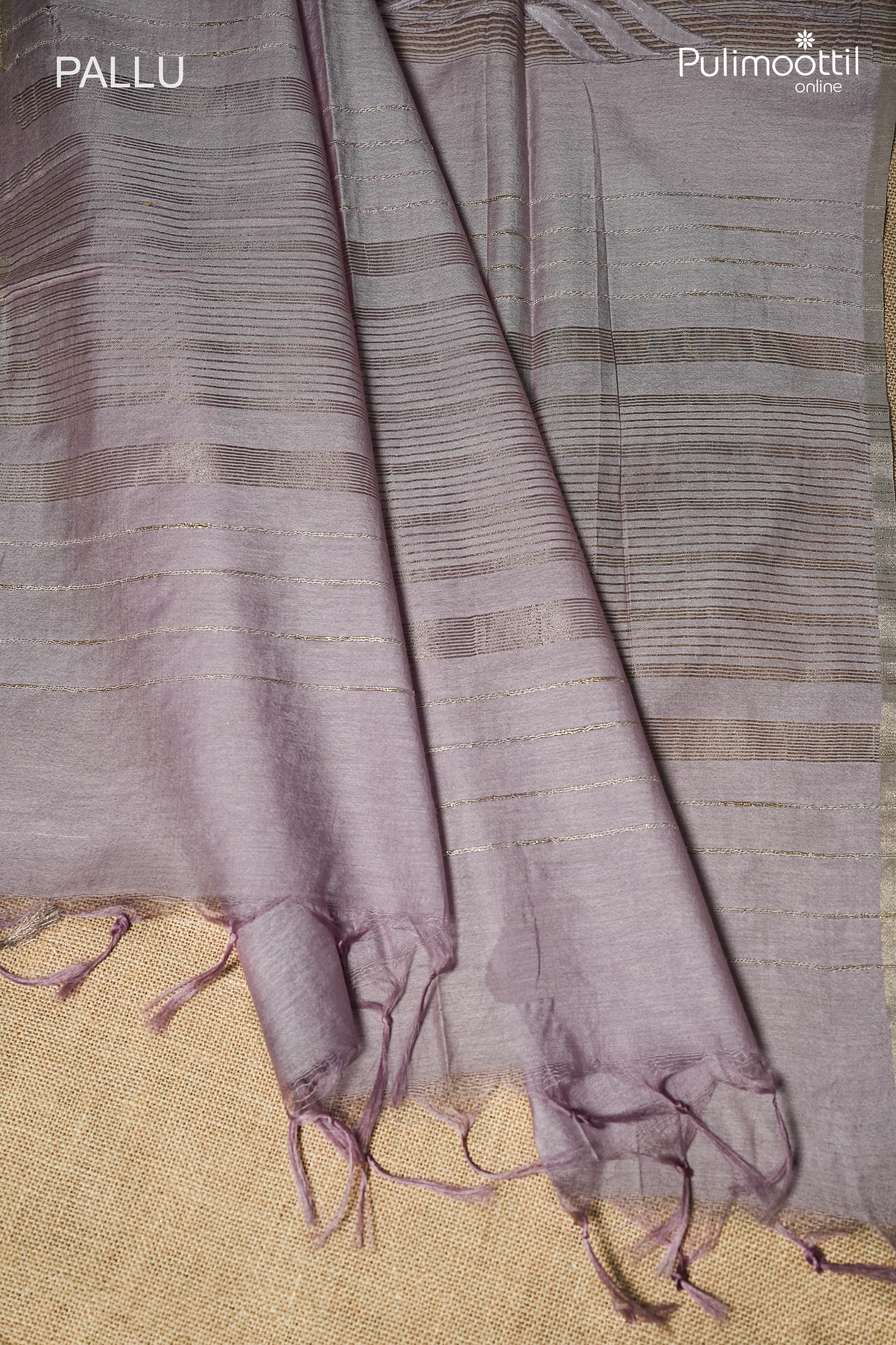 Lavender Colour Semi Tussar Saree