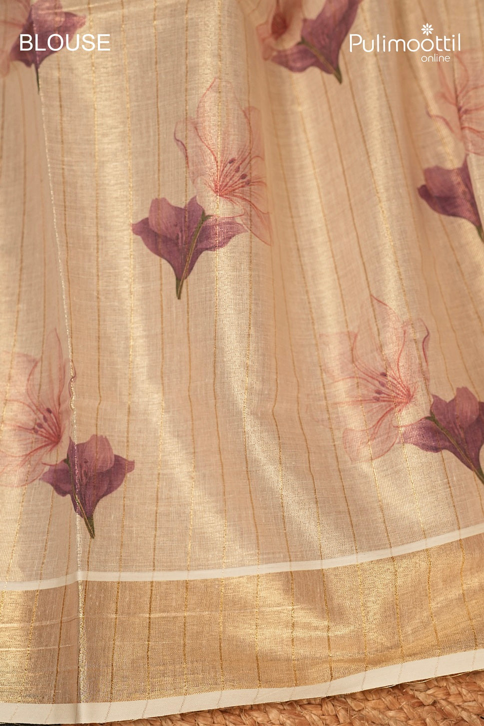 Kerala Traditional Golden Tissue Set Saree