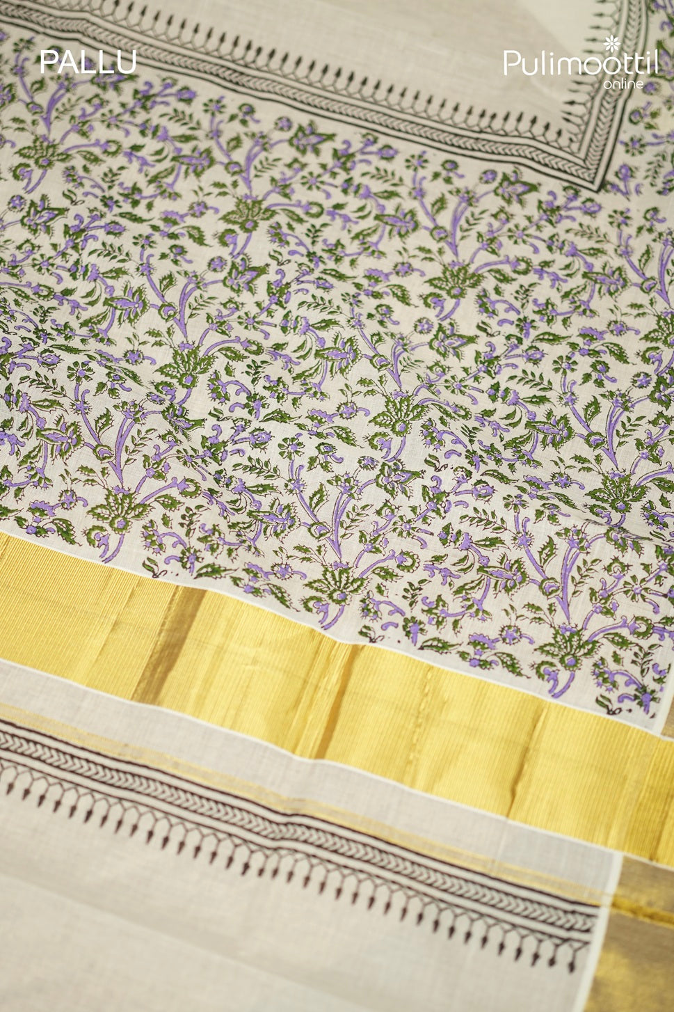 Kerala Traditional Golden Tissue Set Saree