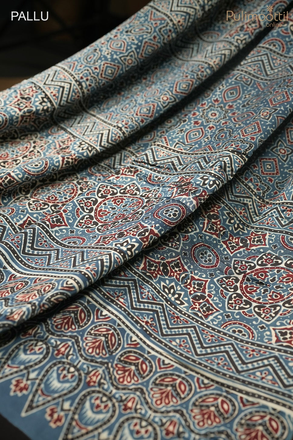 Dark Steel Blue Colour Modal Silk Saree