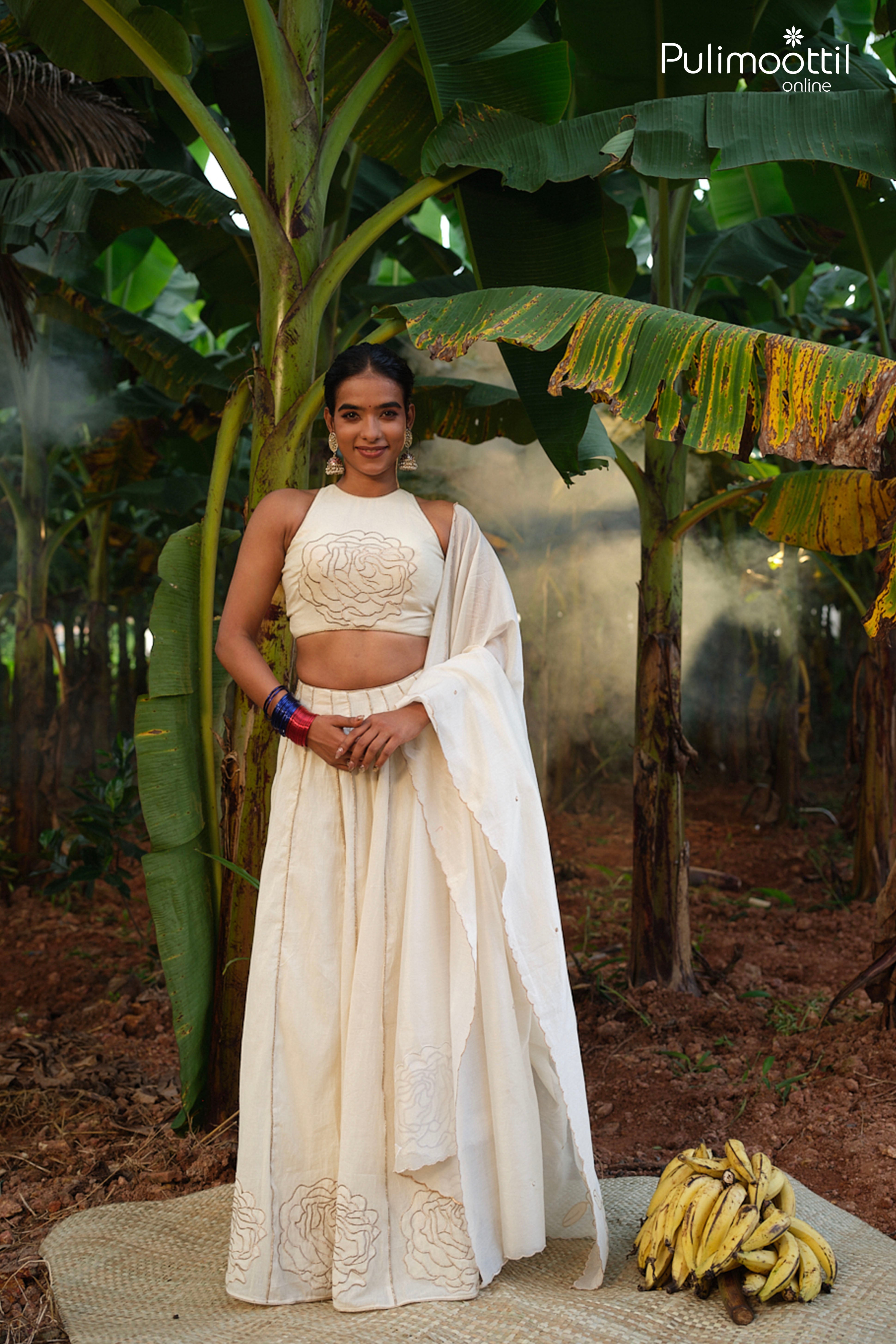 Golden Flower Skirt Set
