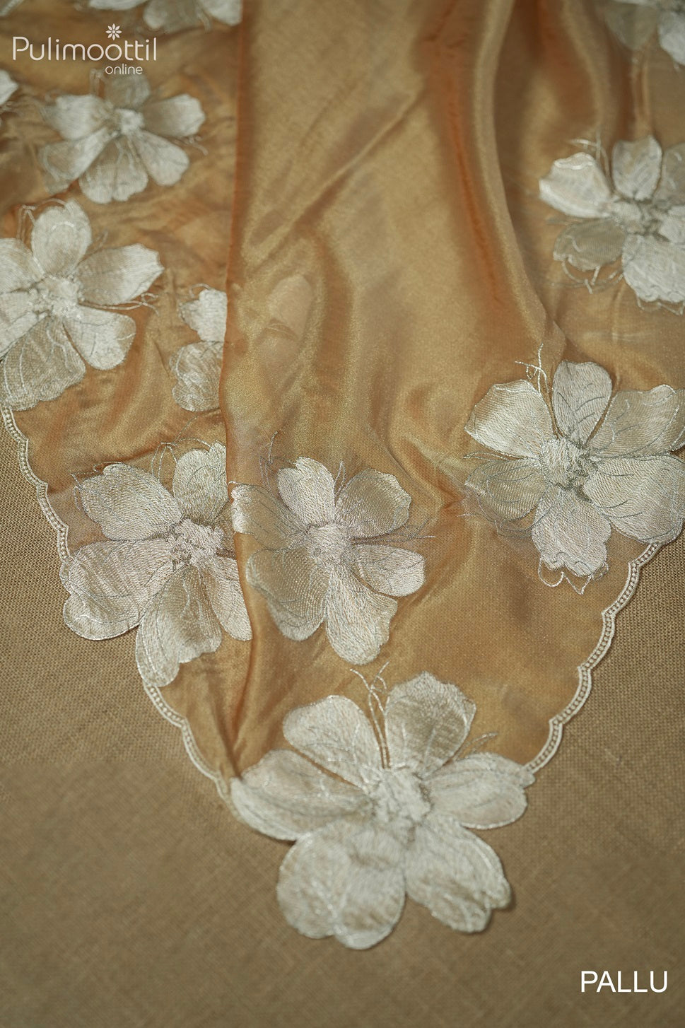 Golden yellow Colour Shimmer Organza Saree