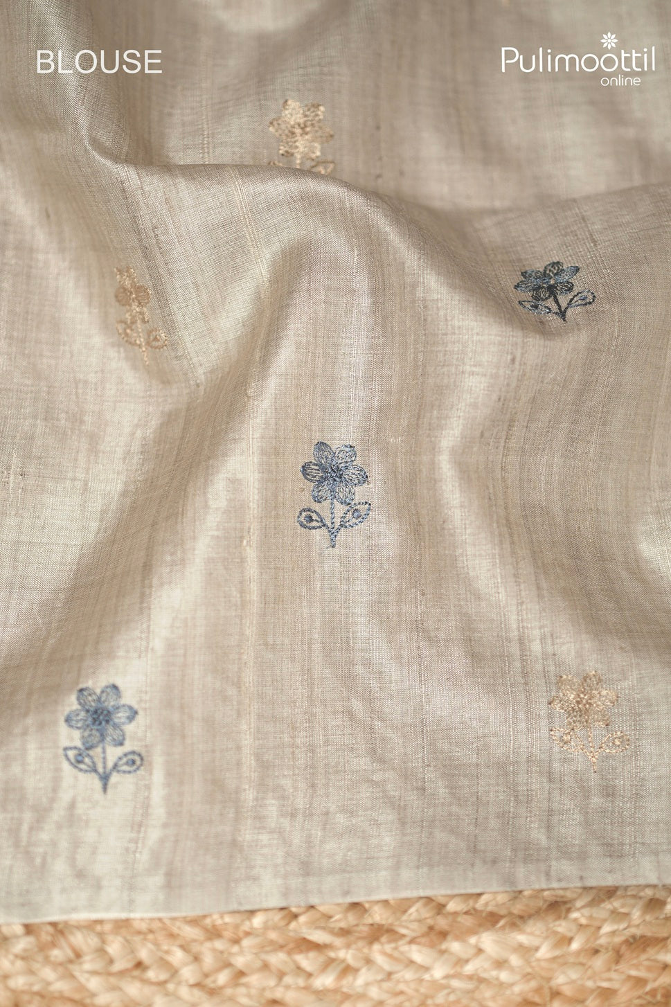 Ivory Colour Tussar Silk Saree