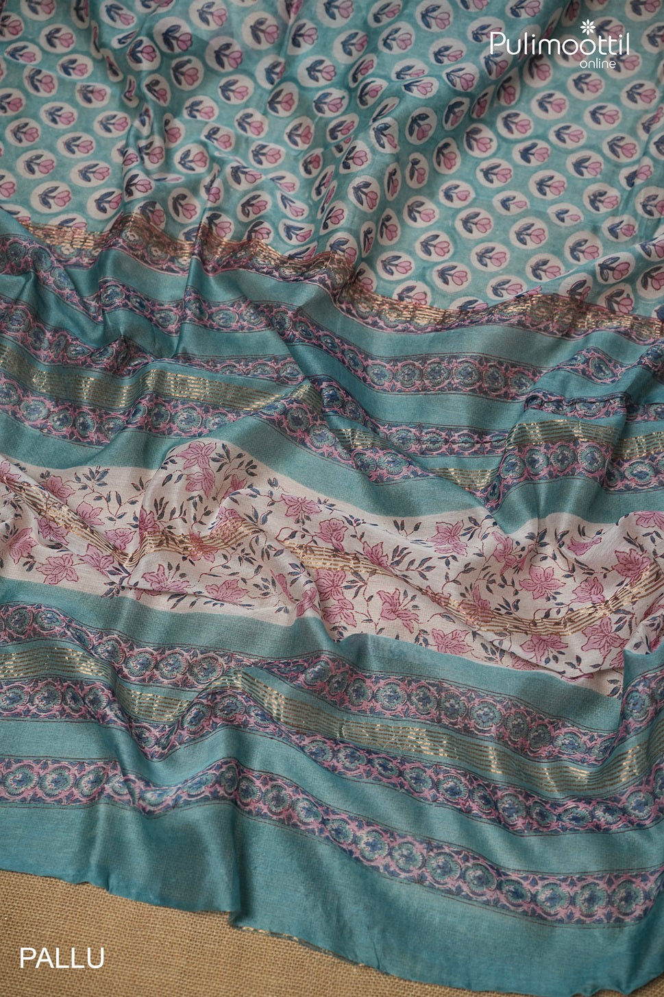 Light Peacock Colour Chanderi Saree