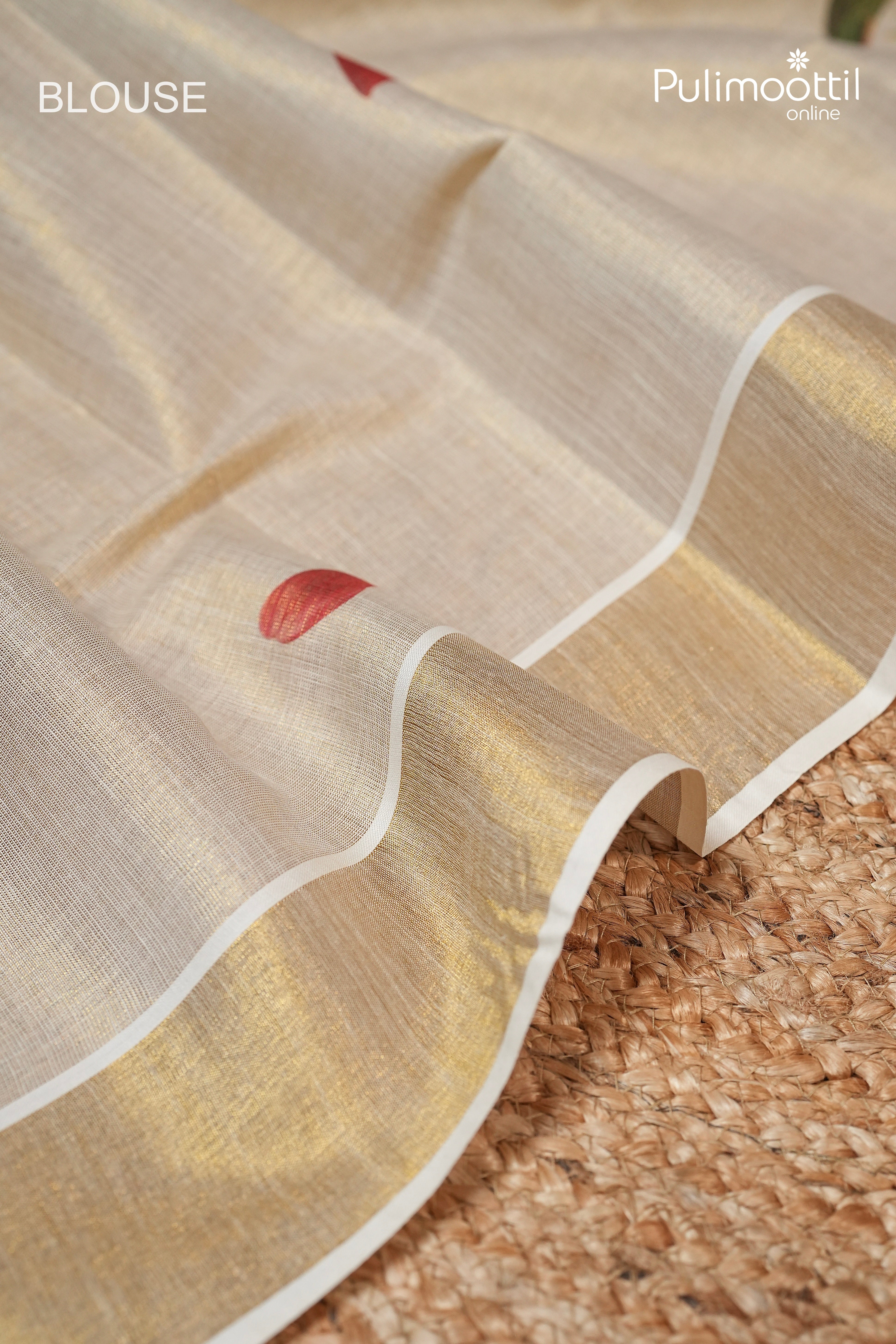 Kerala Traditional Golden Tissue Set Saree