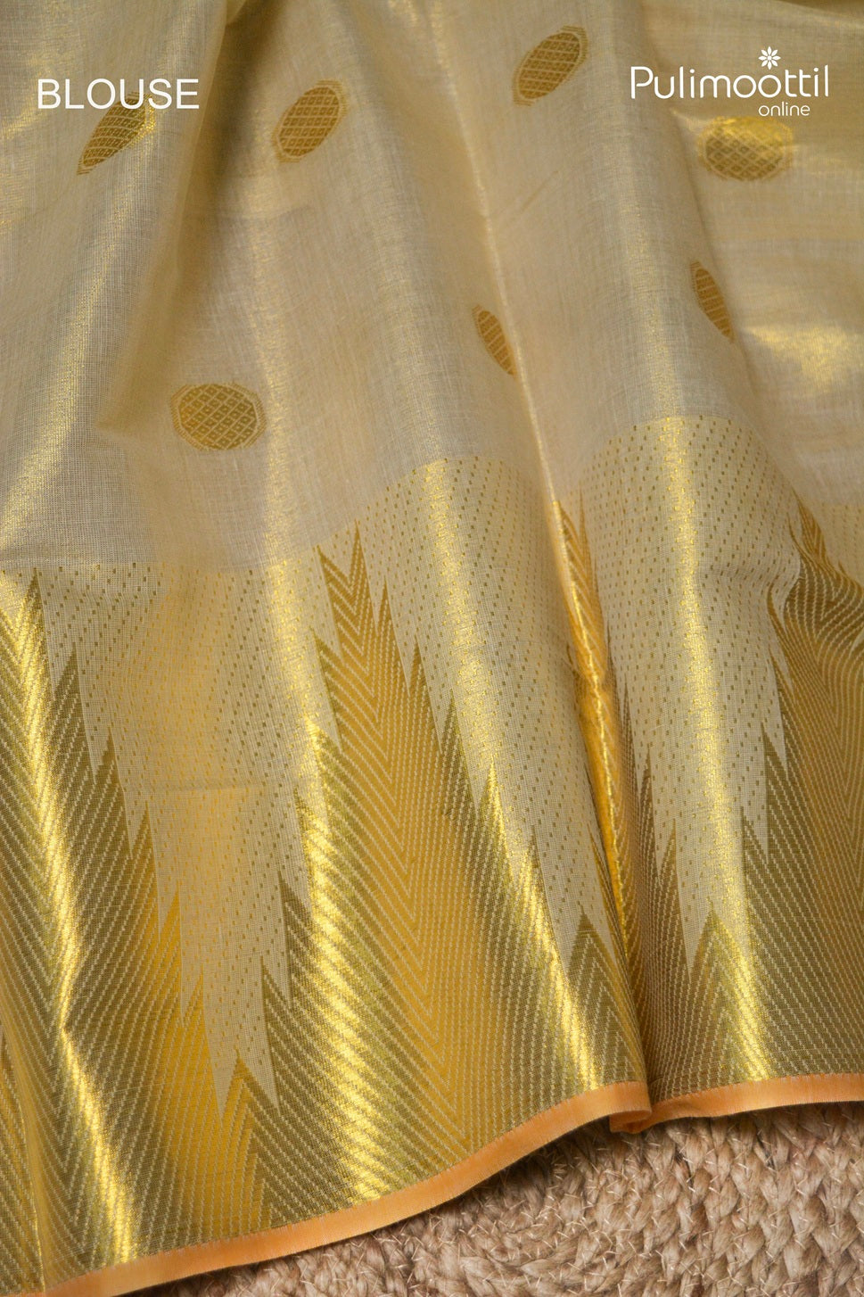 Kerala Traditional Golden Tissue Set Saree