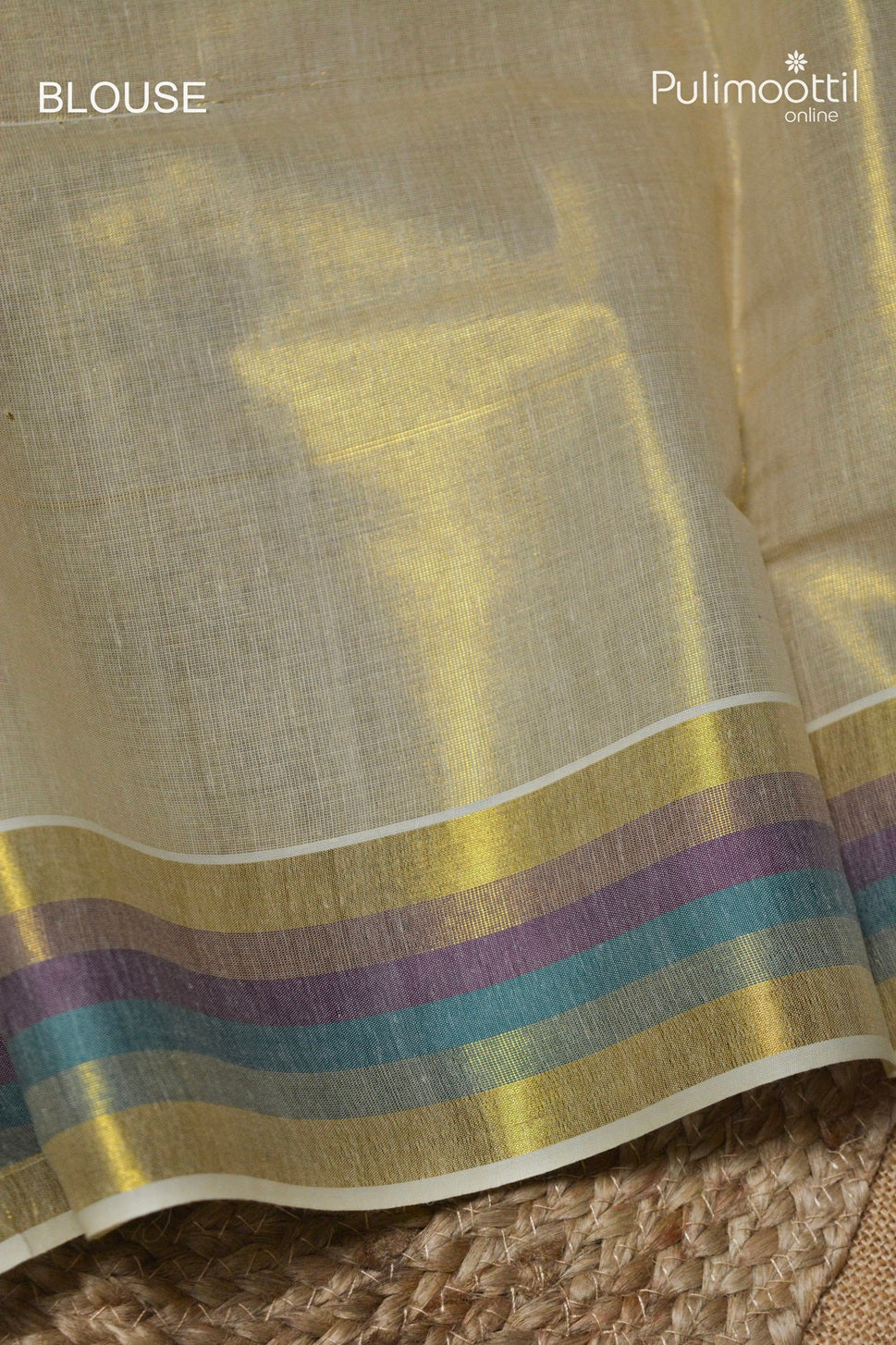 Kerala Traditional Golden Tissue Set Saree