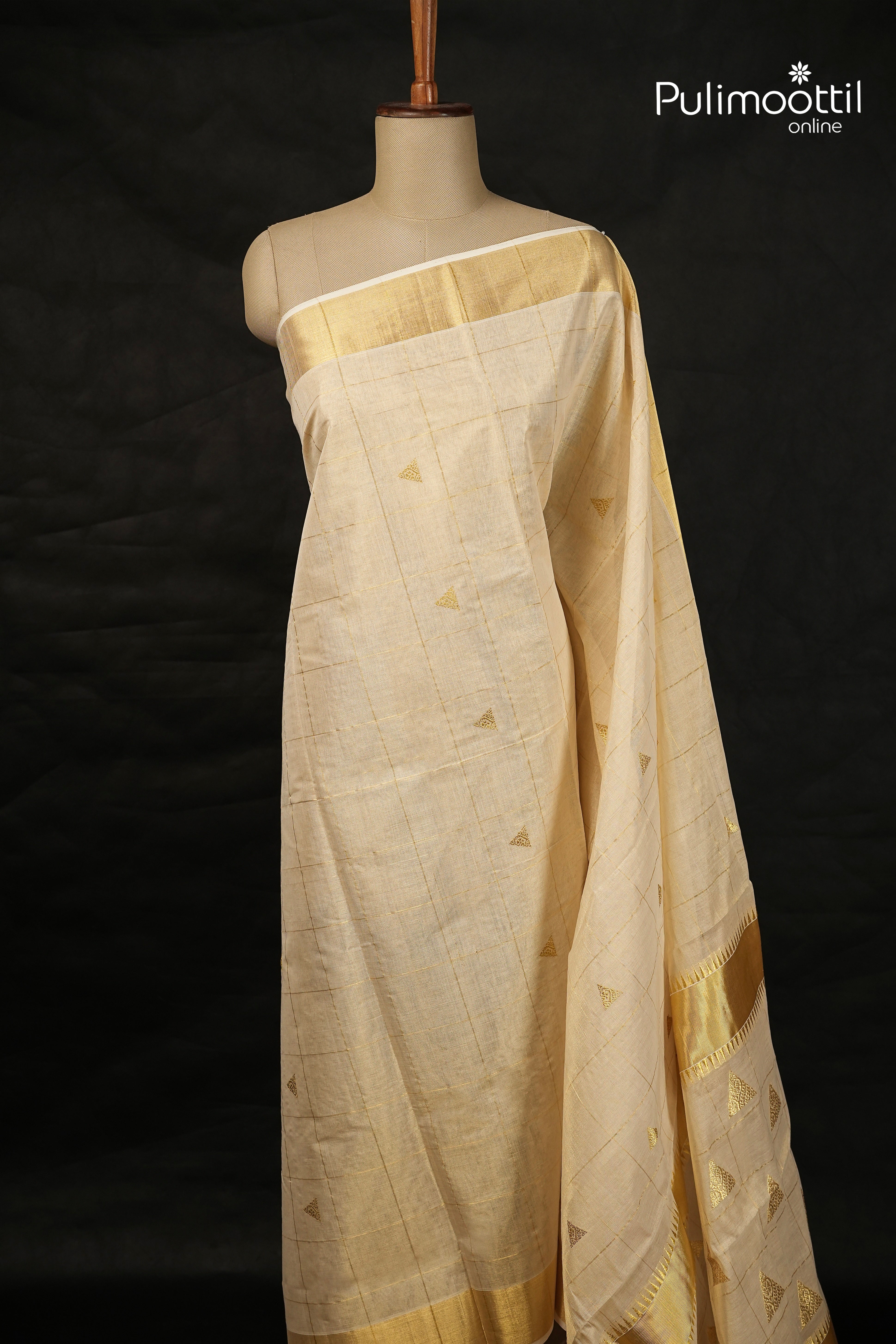 Kerala Traditional Golden Tissue Handloom Set Saree