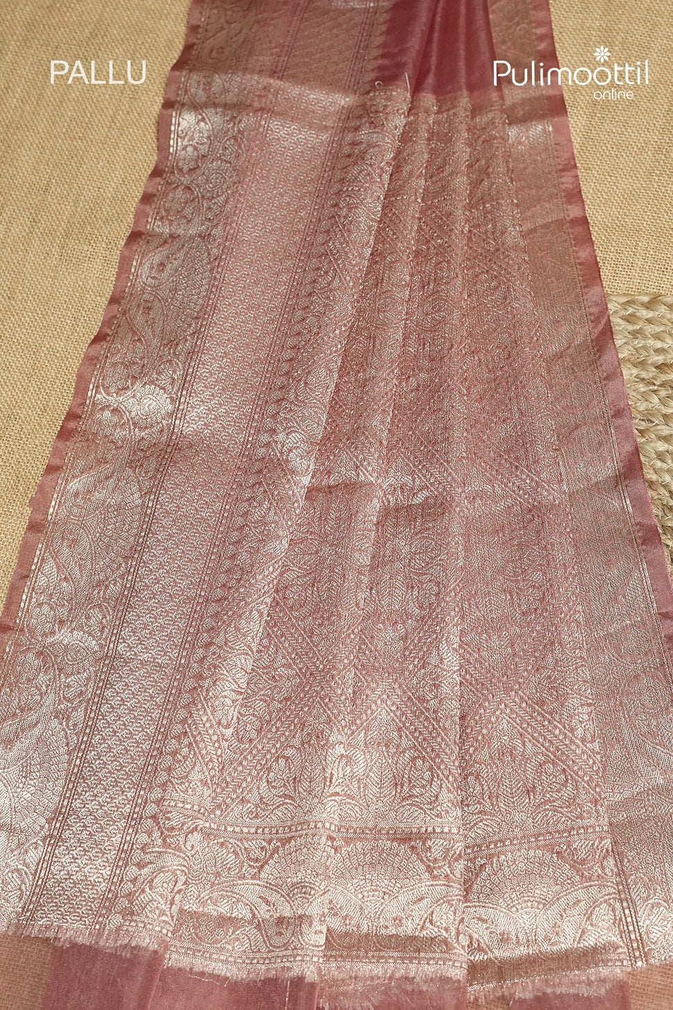 Onion Colour Organza Fancy Saree