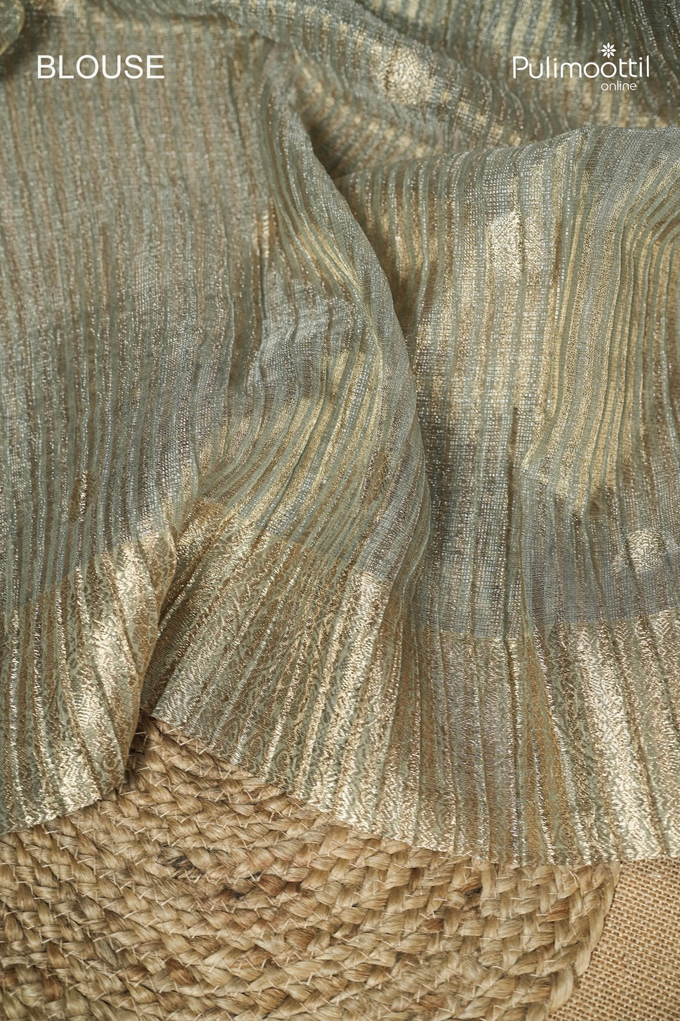 Light Pista Green Colour Semi Tissue Saree