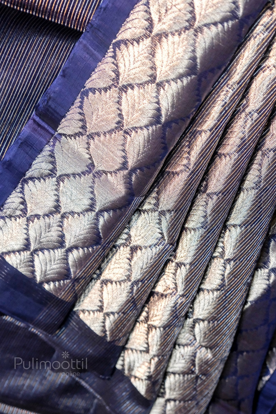Navy Blue Colour Cotton Silk Saree