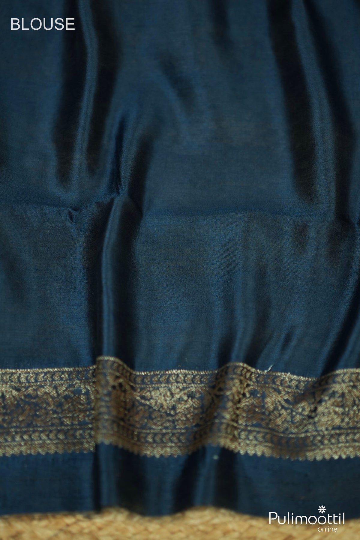 German Blue Color Chanderi Silk Saree