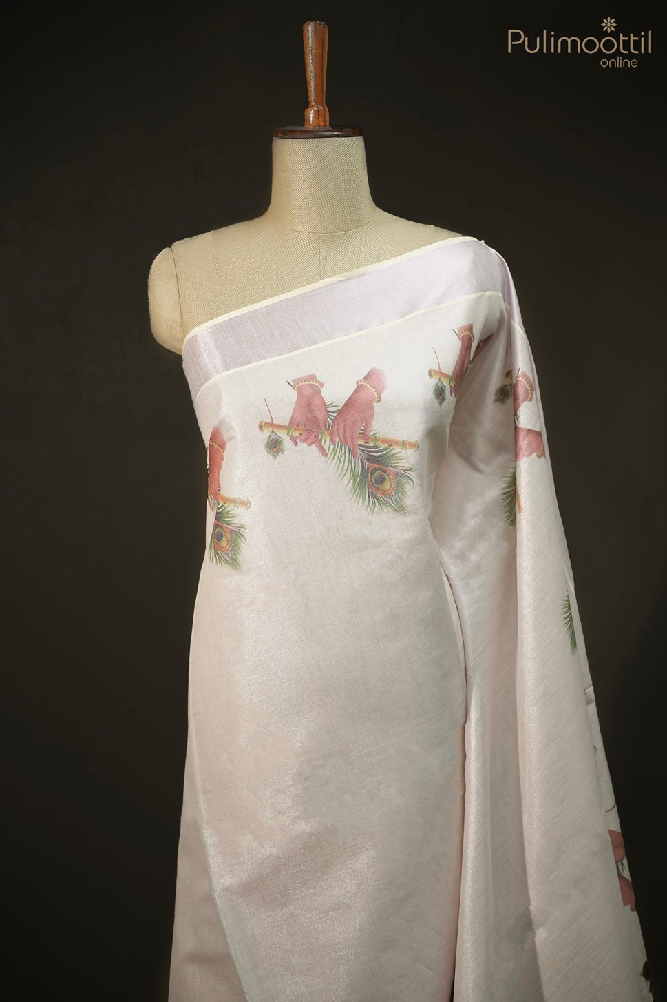 Kerala Traditional Rose Gold Tissue Set Saree