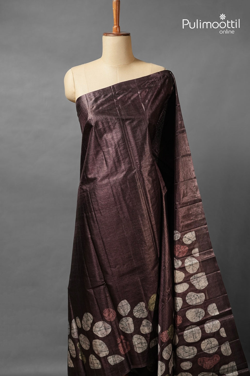 Dark Plum Colour Tassur Silk Saree