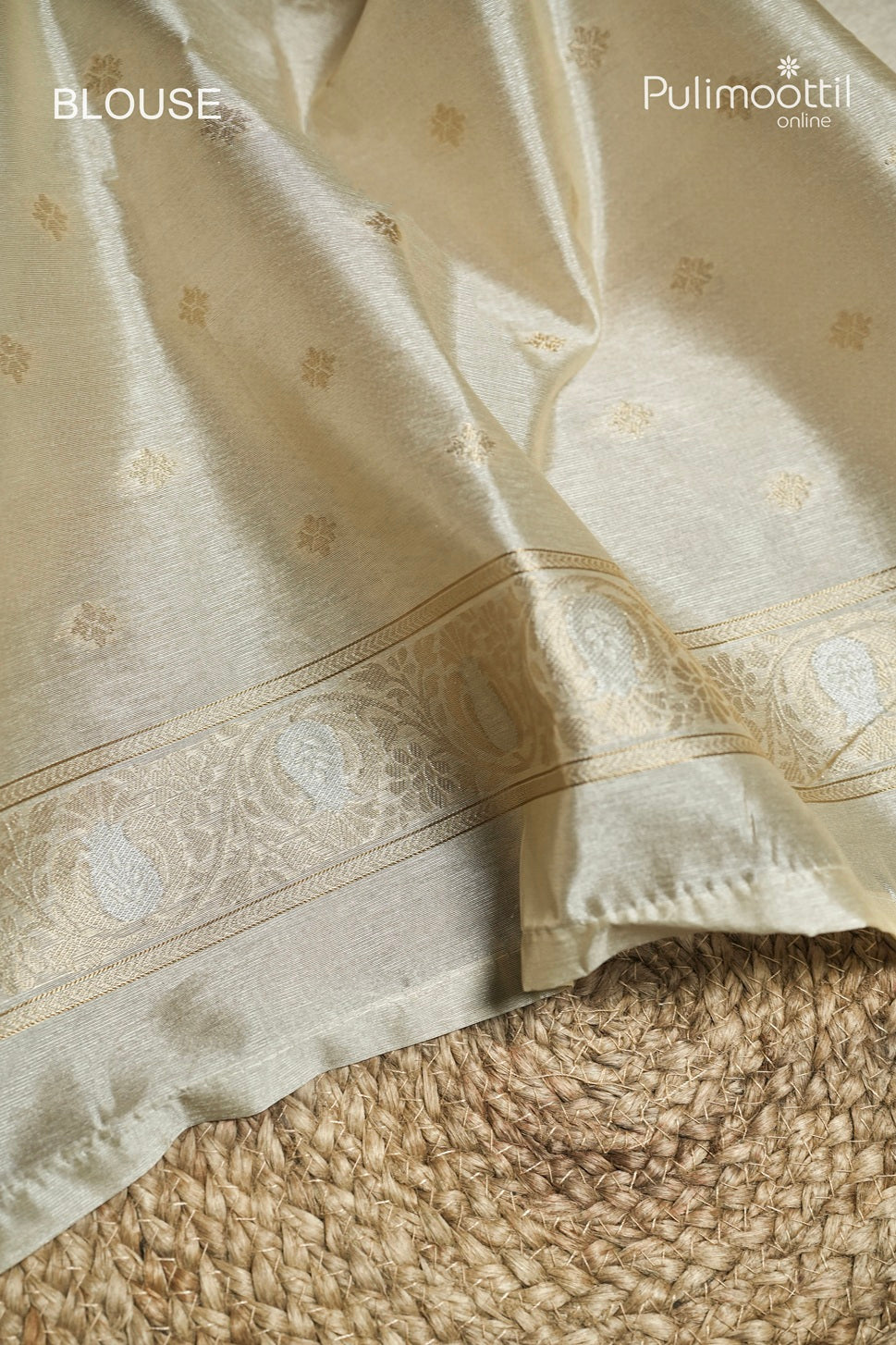 Off White Colour Semi Organza Traditional Saree