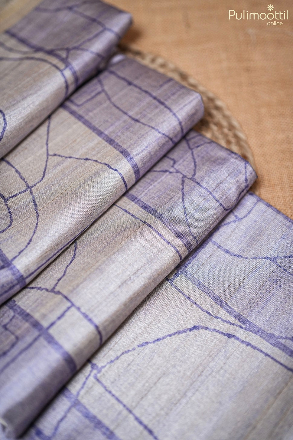 Lavender Colour Tussar Silk Saree