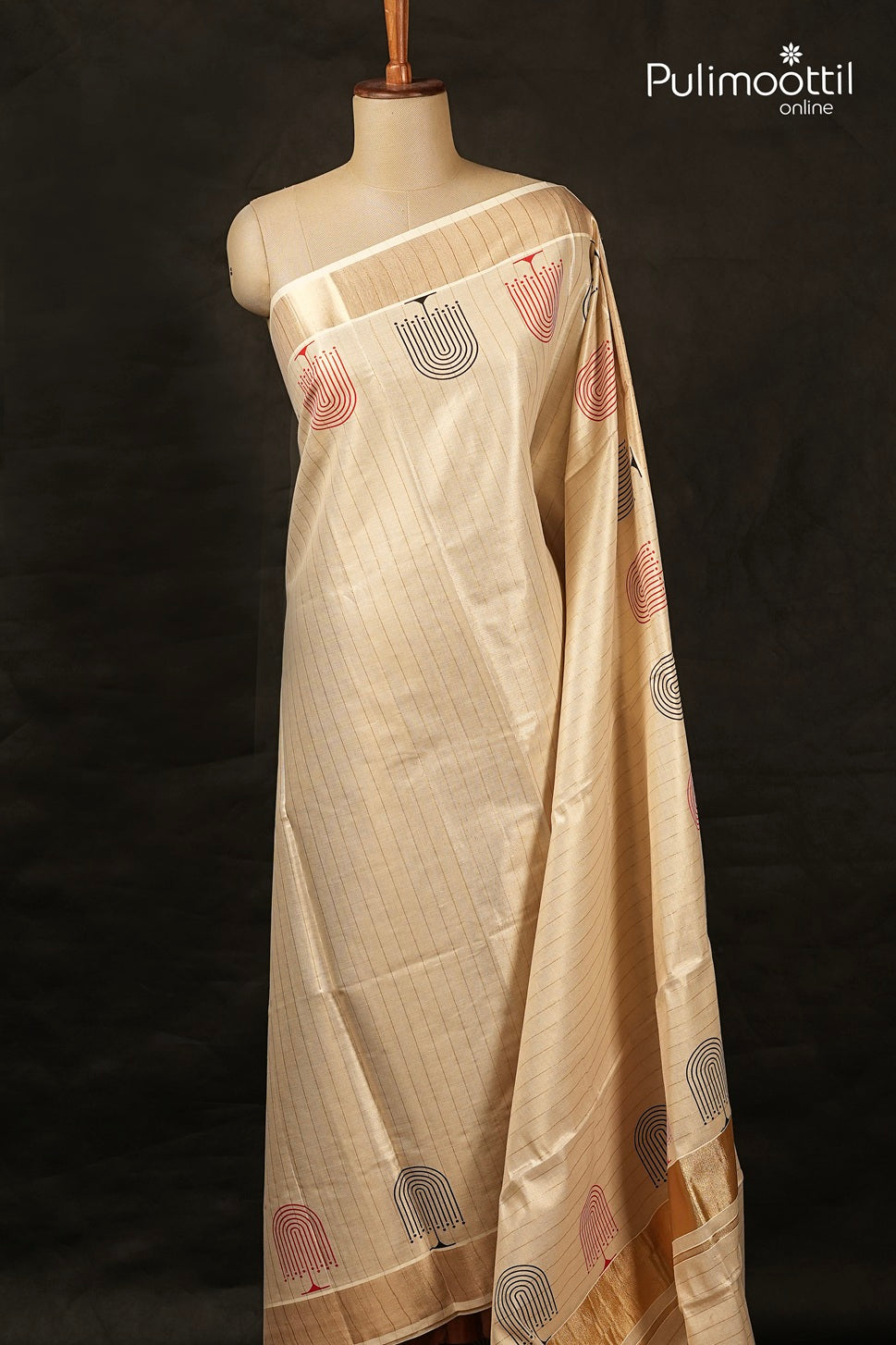 Kerala Traditional Golden Tissue Set Saree