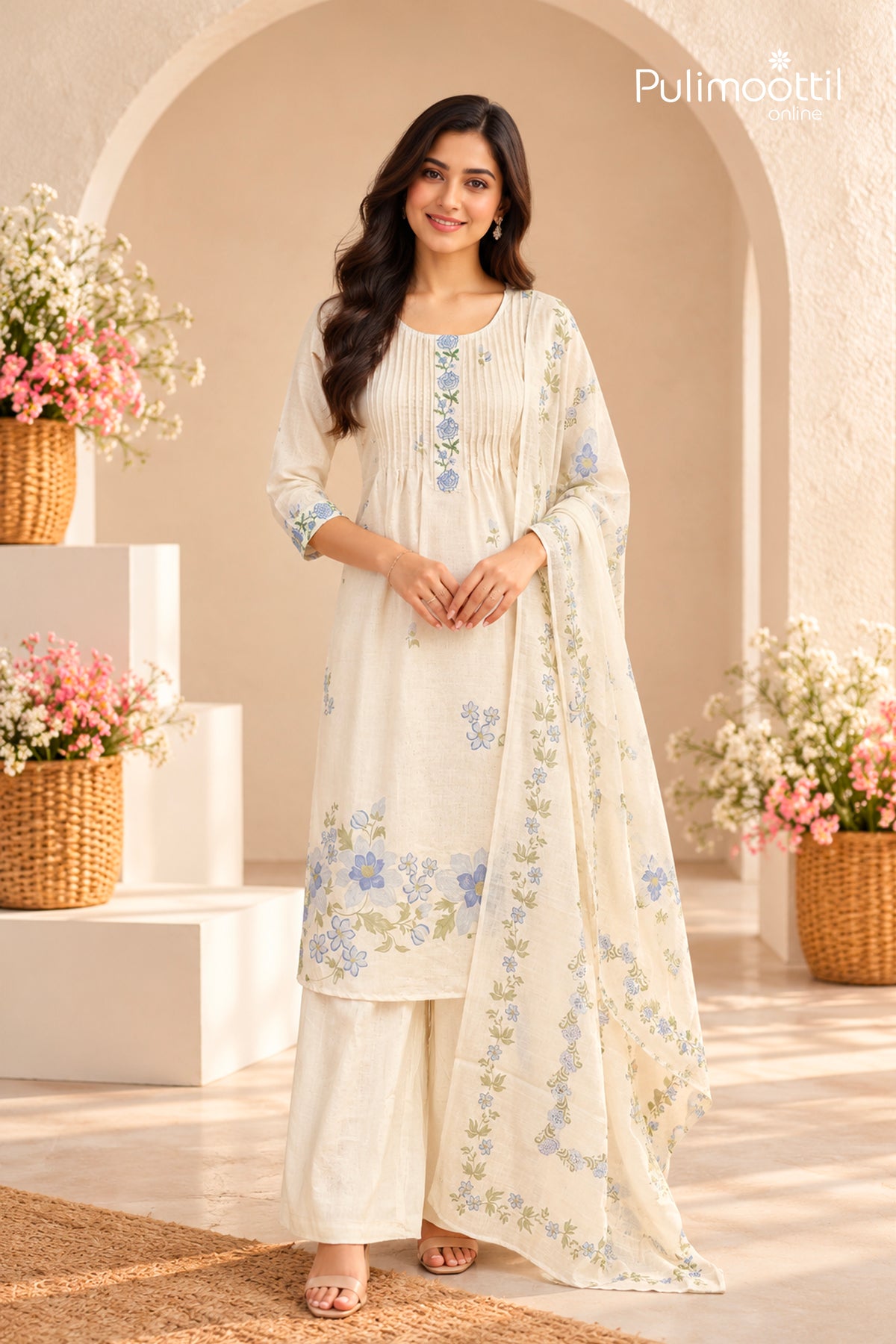 Offwhite Colour Kurti Set
